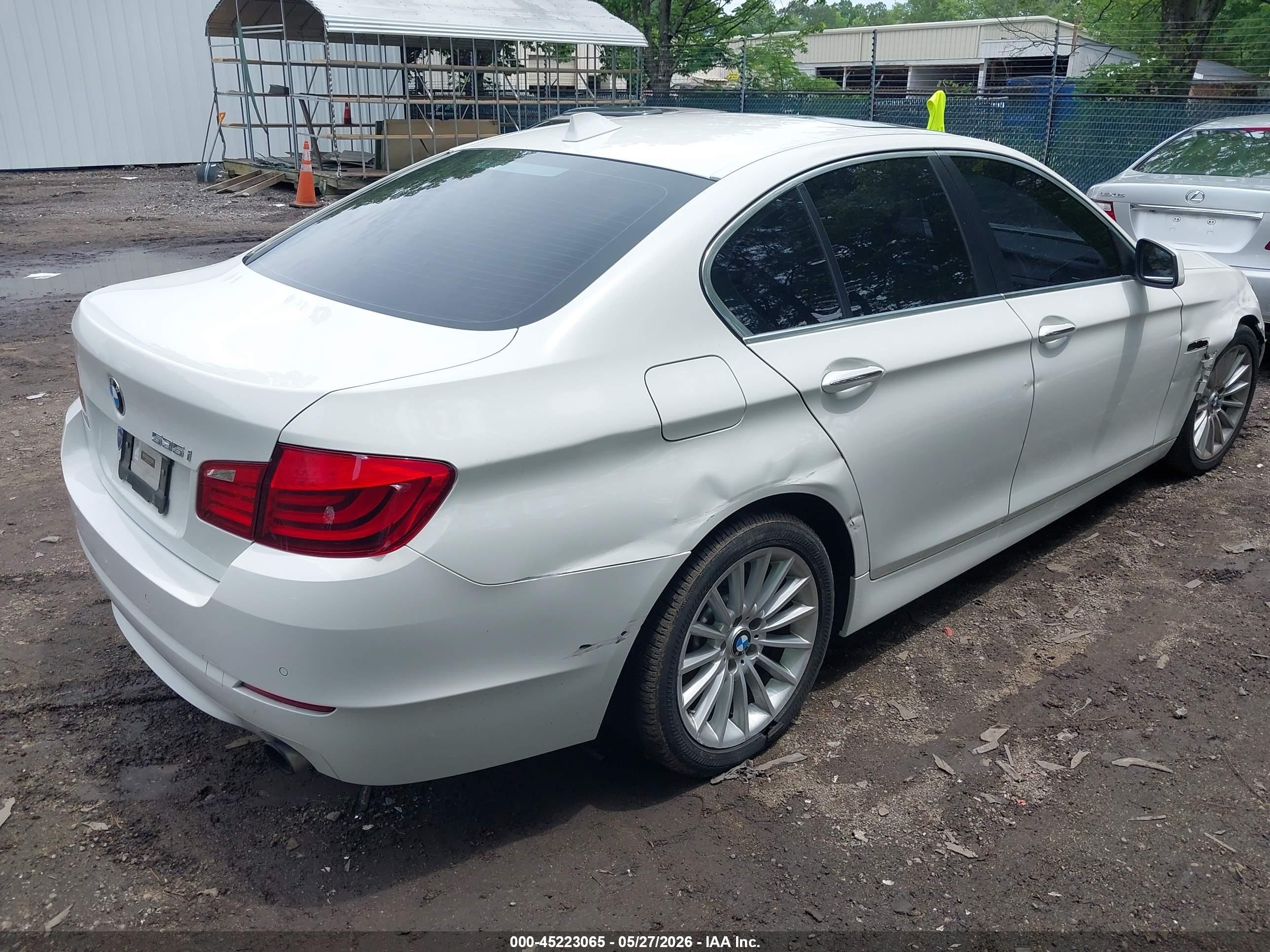 2011 Bmw 535i White vin: WBAFR7C54BC807359