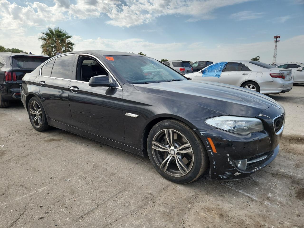 2012 Bmw 535 I Black vin: WBAFR7C56CC815710 Damage: Right Front Door Glass, Missing, Replacement Required
