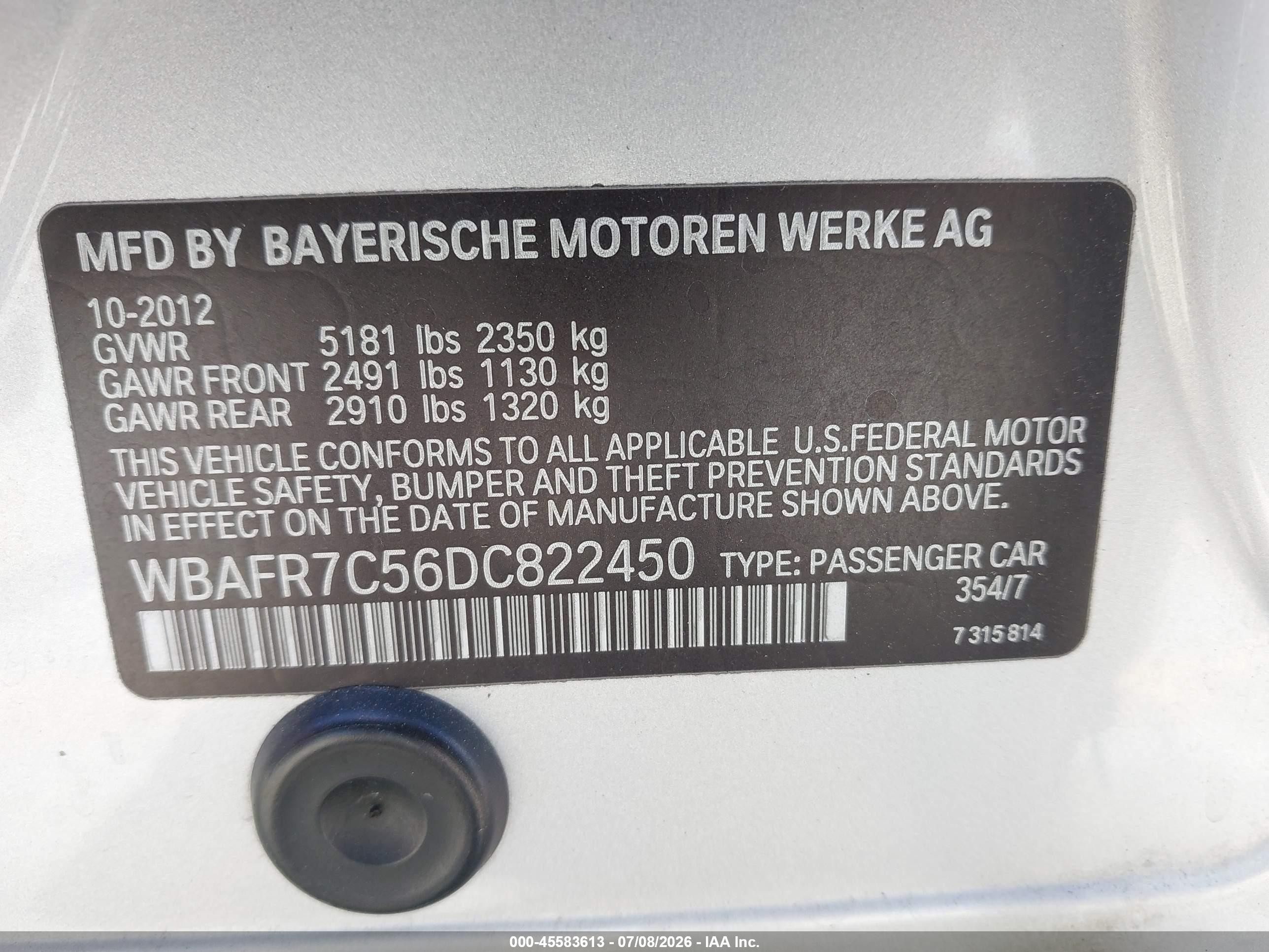 2013 Bmw 535i   Silver vin: WBAFR7C56DC822450