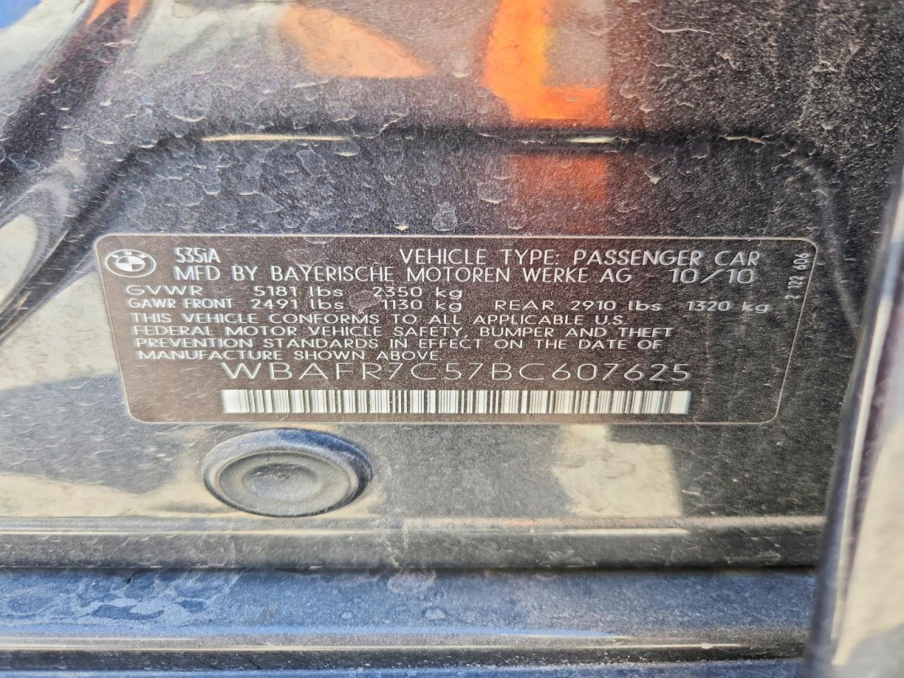 2011 Bmw 335 I Charcoal vin: WBAFR7C57BC607625