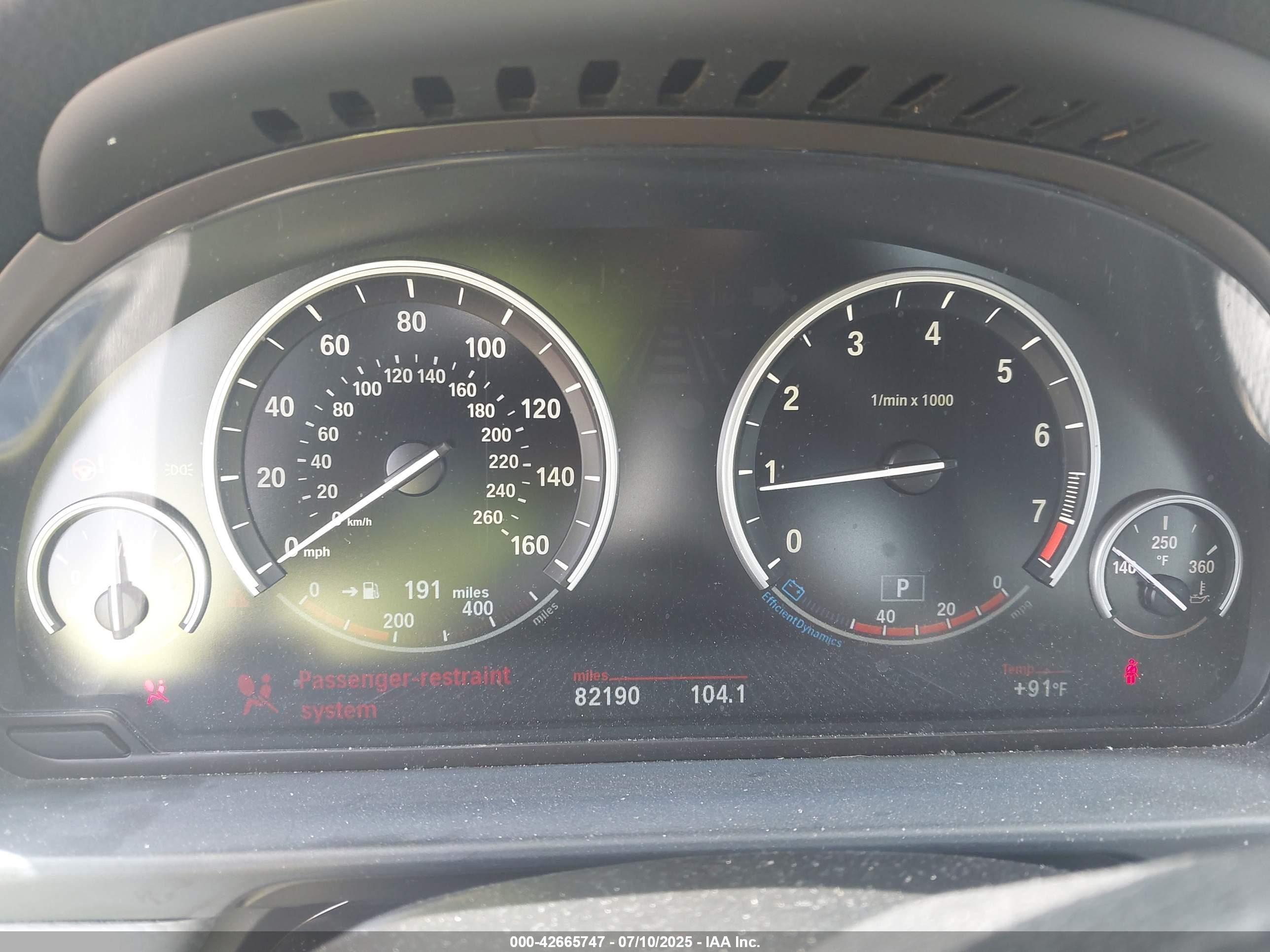 2013 Bmw 535i Черный vin: WBAFR7C58DC829223