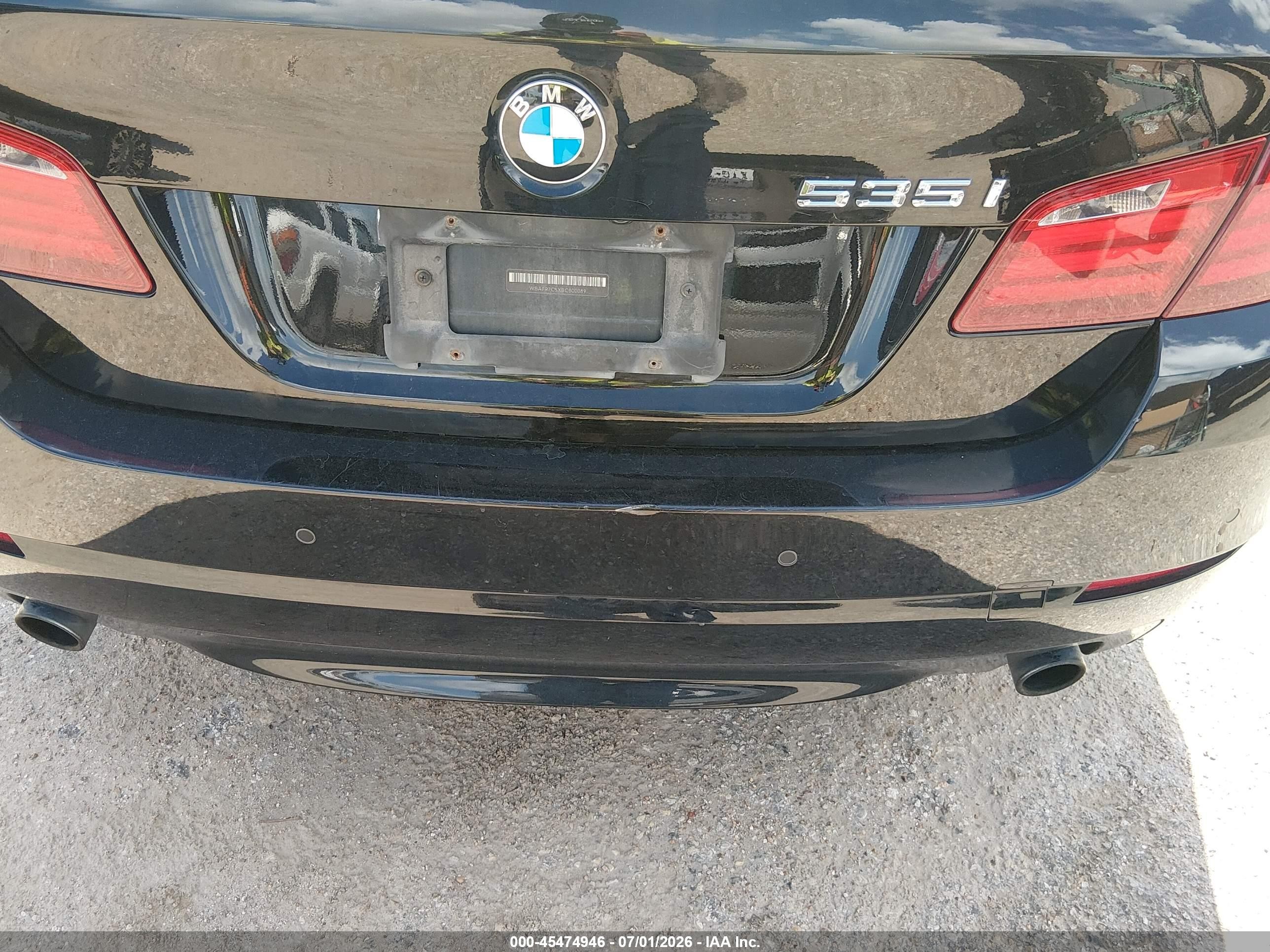 2011 Bmw 535i   Black vin: WBAFR7C5XBC800089