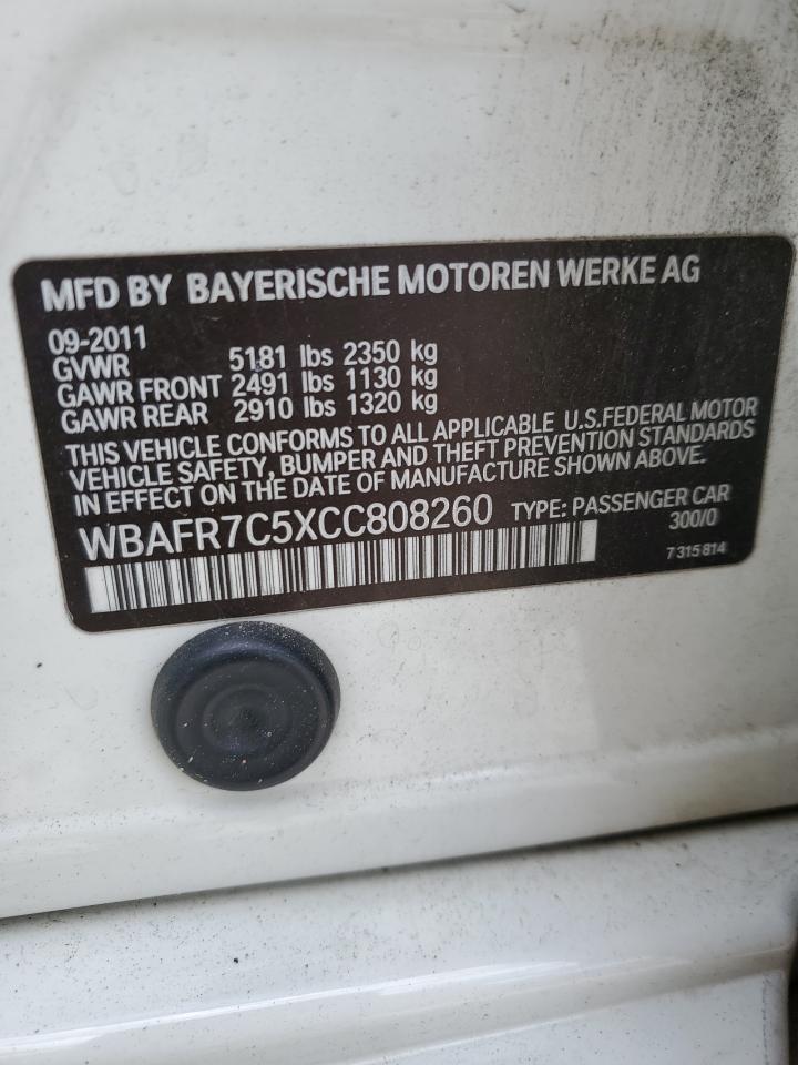 2012 Bmw Motorrad 535 I Белый vin: WBAFR7C5XCC808260