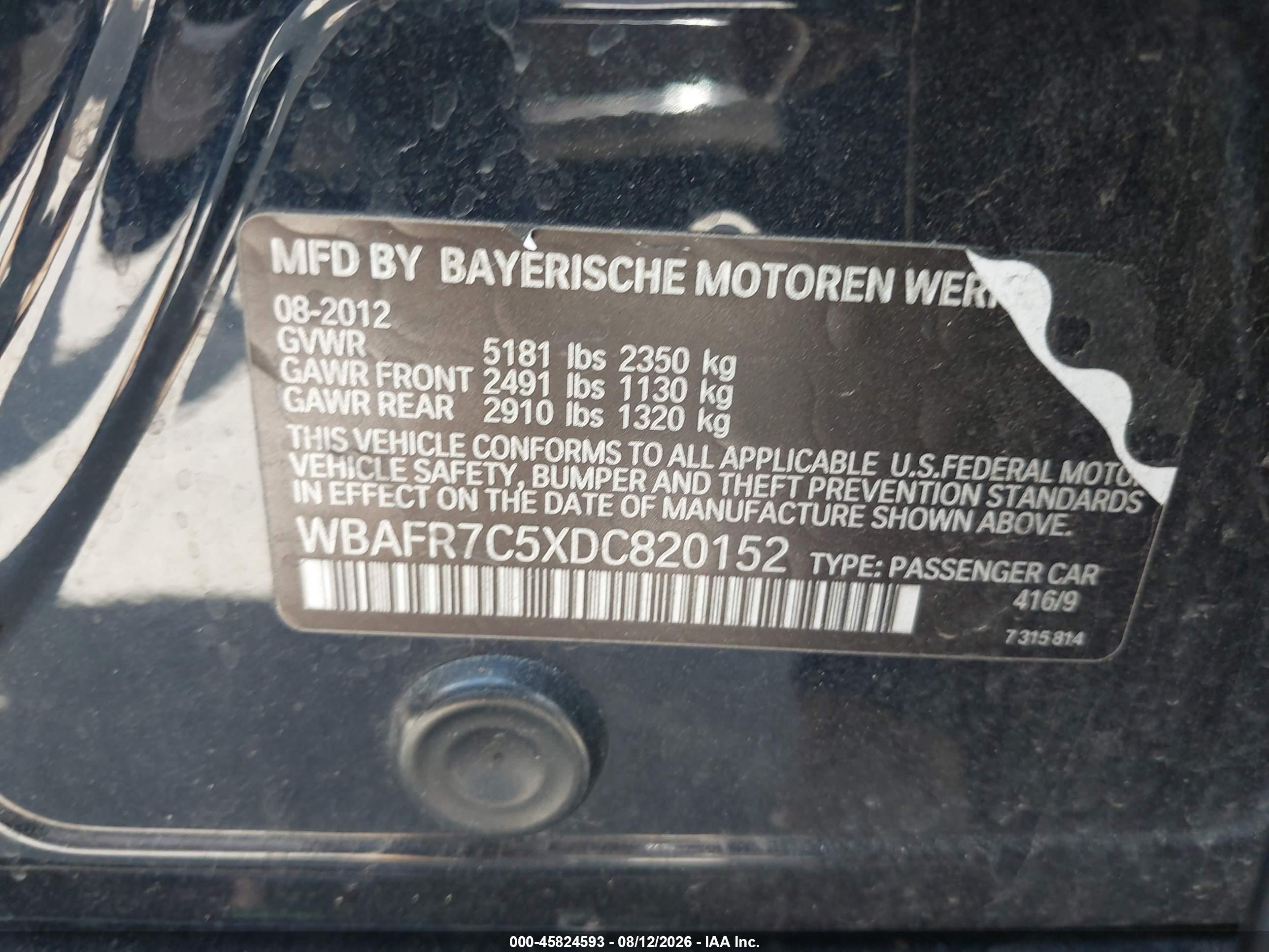 2013 Bmw 535i   Navy vin: WBAFR7C5XDC820152