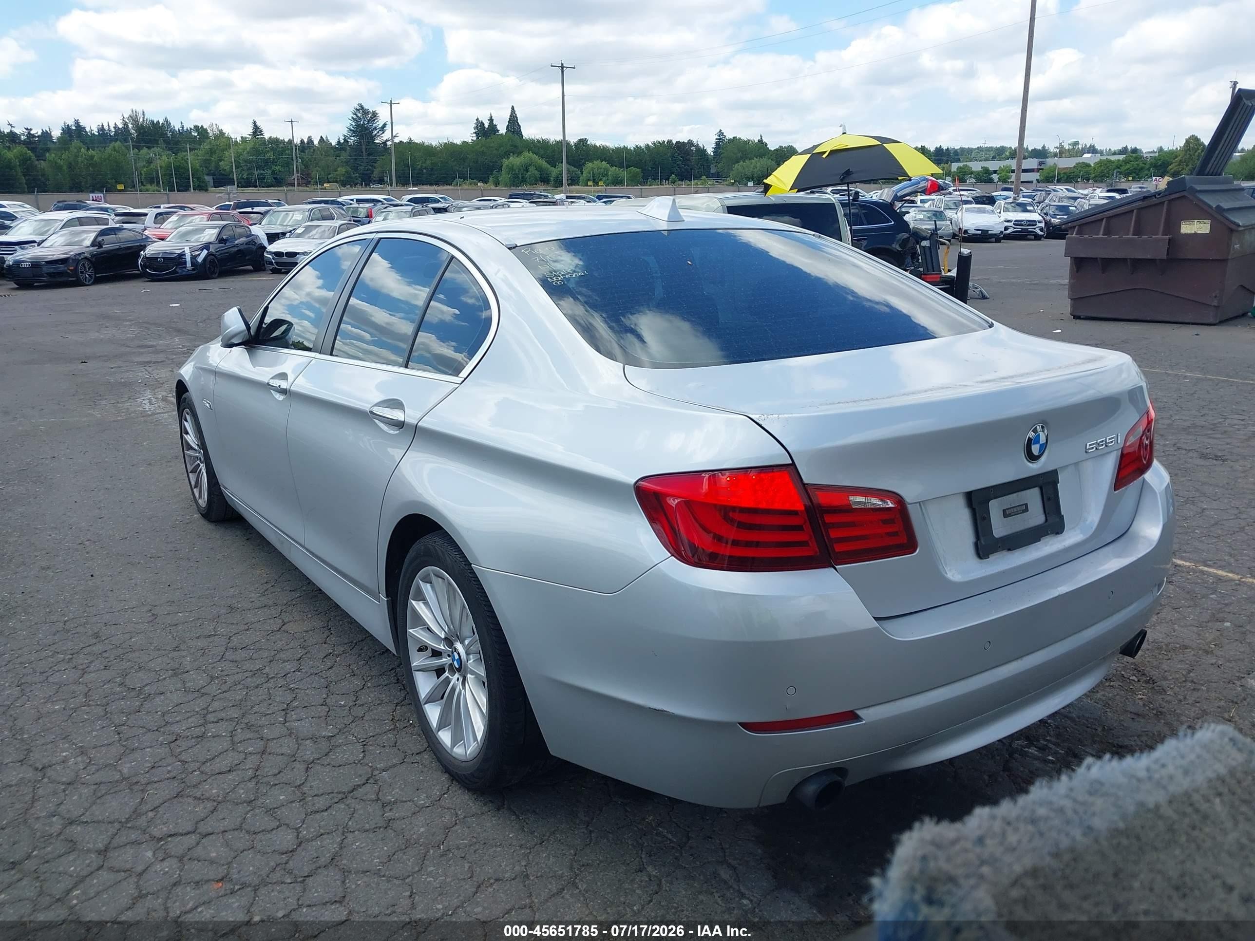 2013 Bmw 535i   Silver vin: WBAFR7C5XDC824069