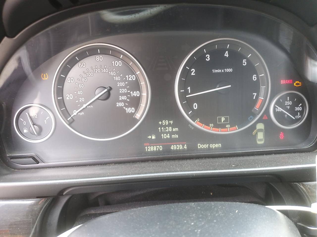 2012 Bmw 550 I Gray vin: WBAFR9C50CDV58582 Damage: Warning Light - Engine, On, Unacceptable