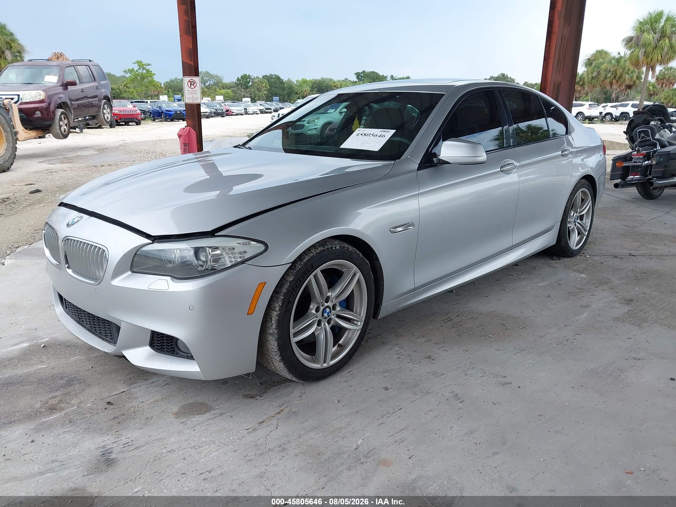 2013 Bmw 550i Silver vin: WBAFR9C5XDD226571