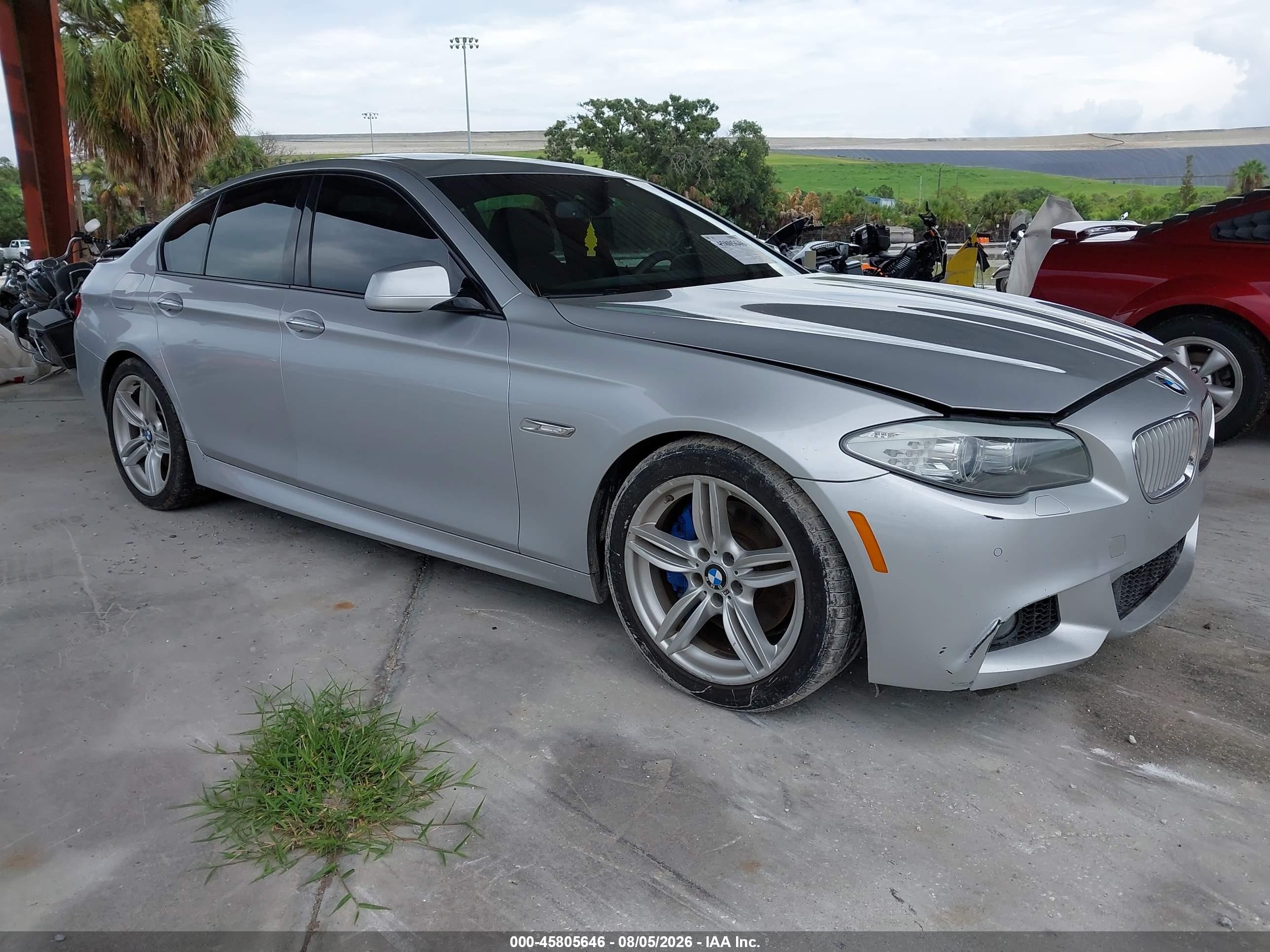 2013 Bmw 550i Silver vin: WBAFR9C5XDD226571