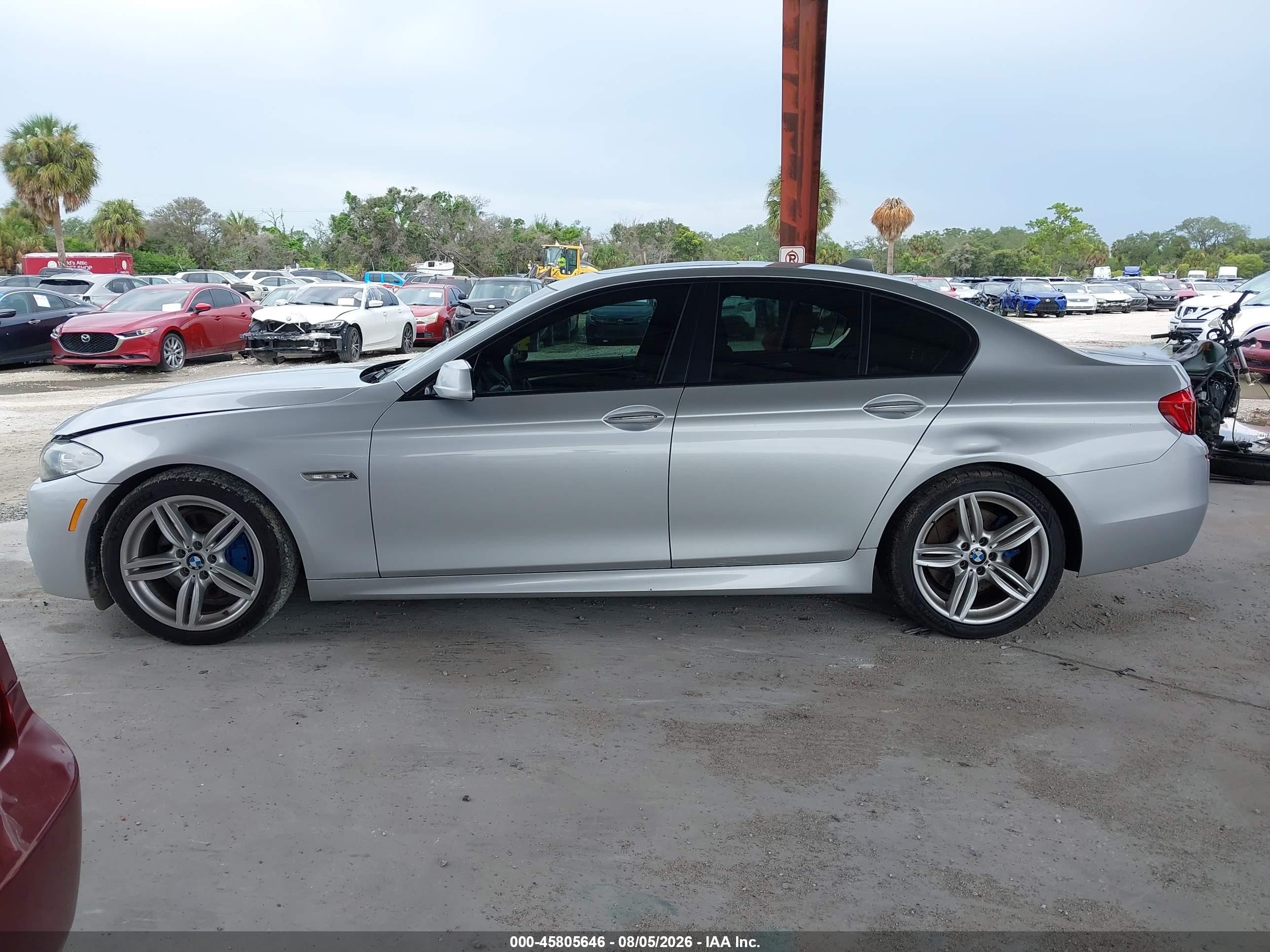 2013 Bmw 550i Silver vin: WBAFR9C5XDD226571