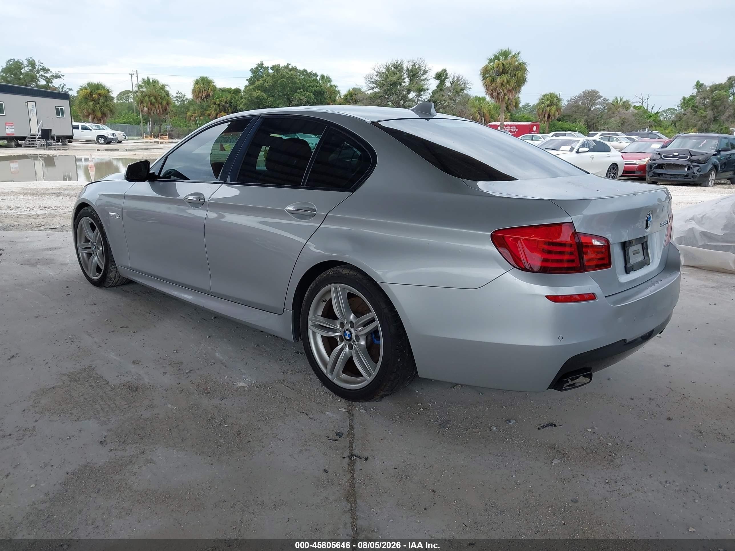 2013 Bmw 550i Silver vin: WBAFR9C5XDD226571