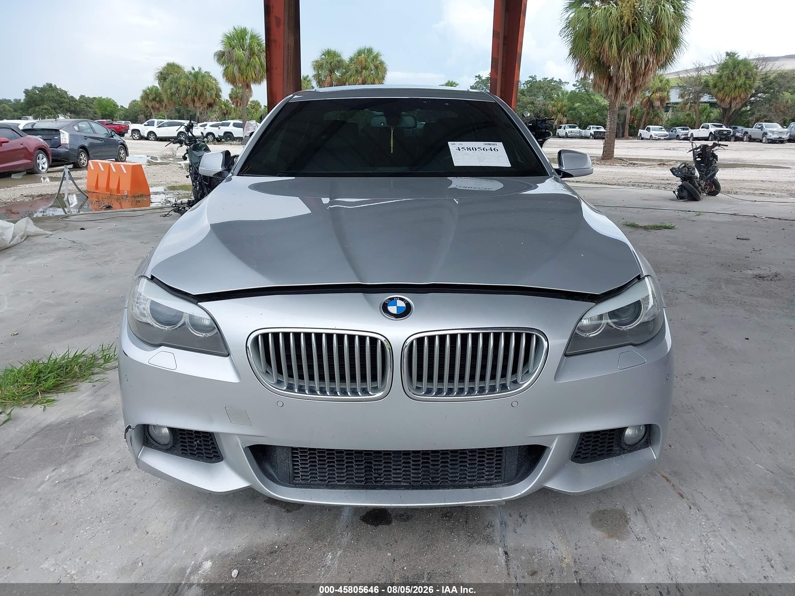2013 Bmw 550i Silver vin: WBAFR9C5XDD226571