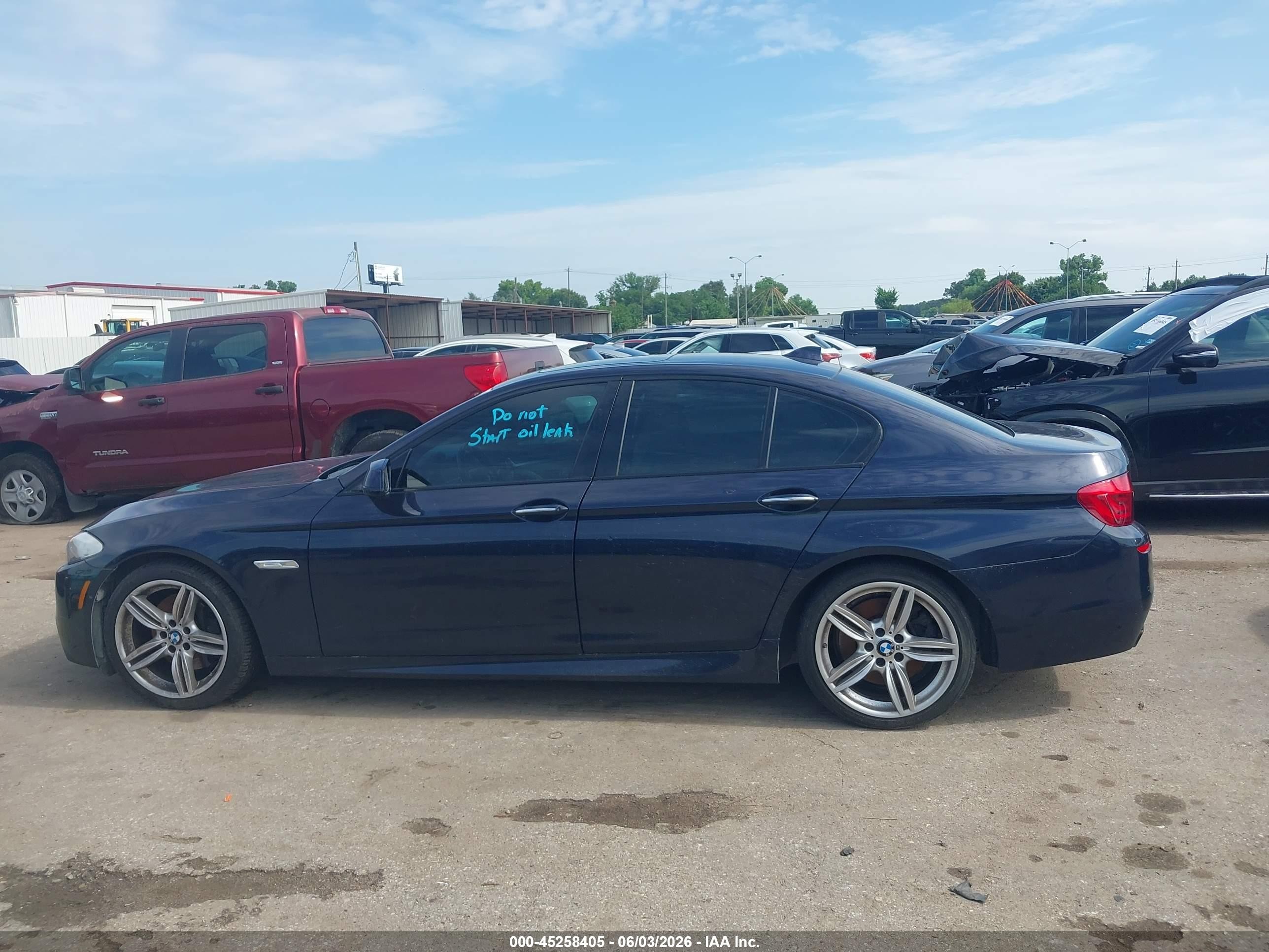 2013 Bmw 550i   Dark Blue vin: WBAFR9C5XDDX80578