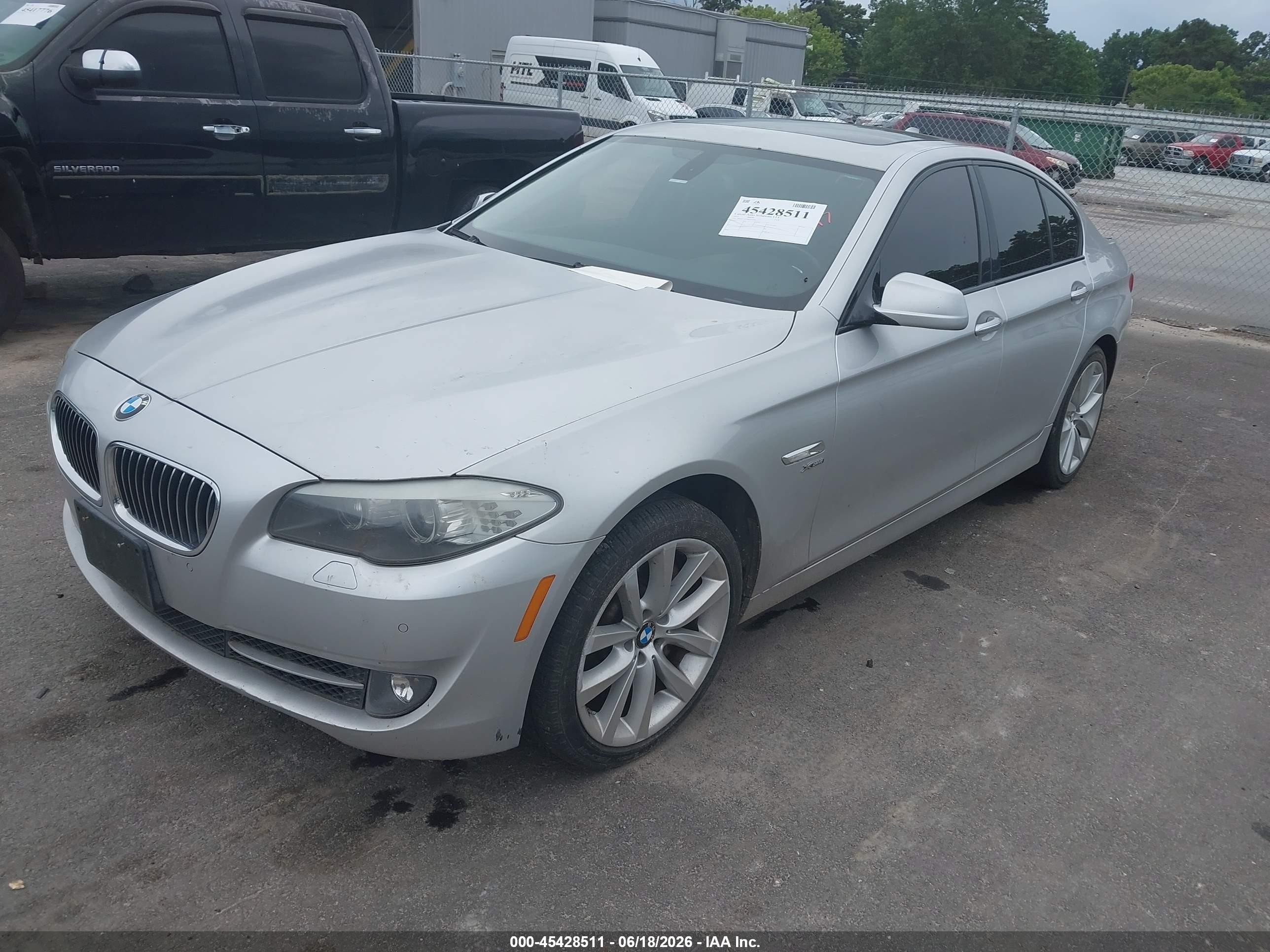 2011 Bmw 535i Xdrive Silver vin: WBAFU7C50BC439583