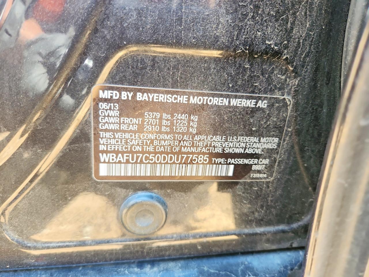 2013 Bmw 535 Xi Gray vin: WBAFU7C50DDU77585