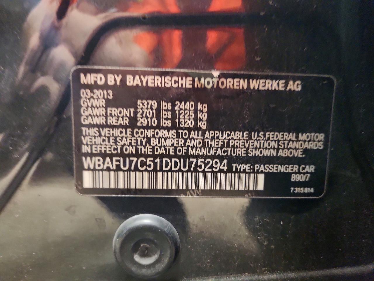 2013 Bmw 535 Xi Charcoal vin: WBAFU7C51DDU75294