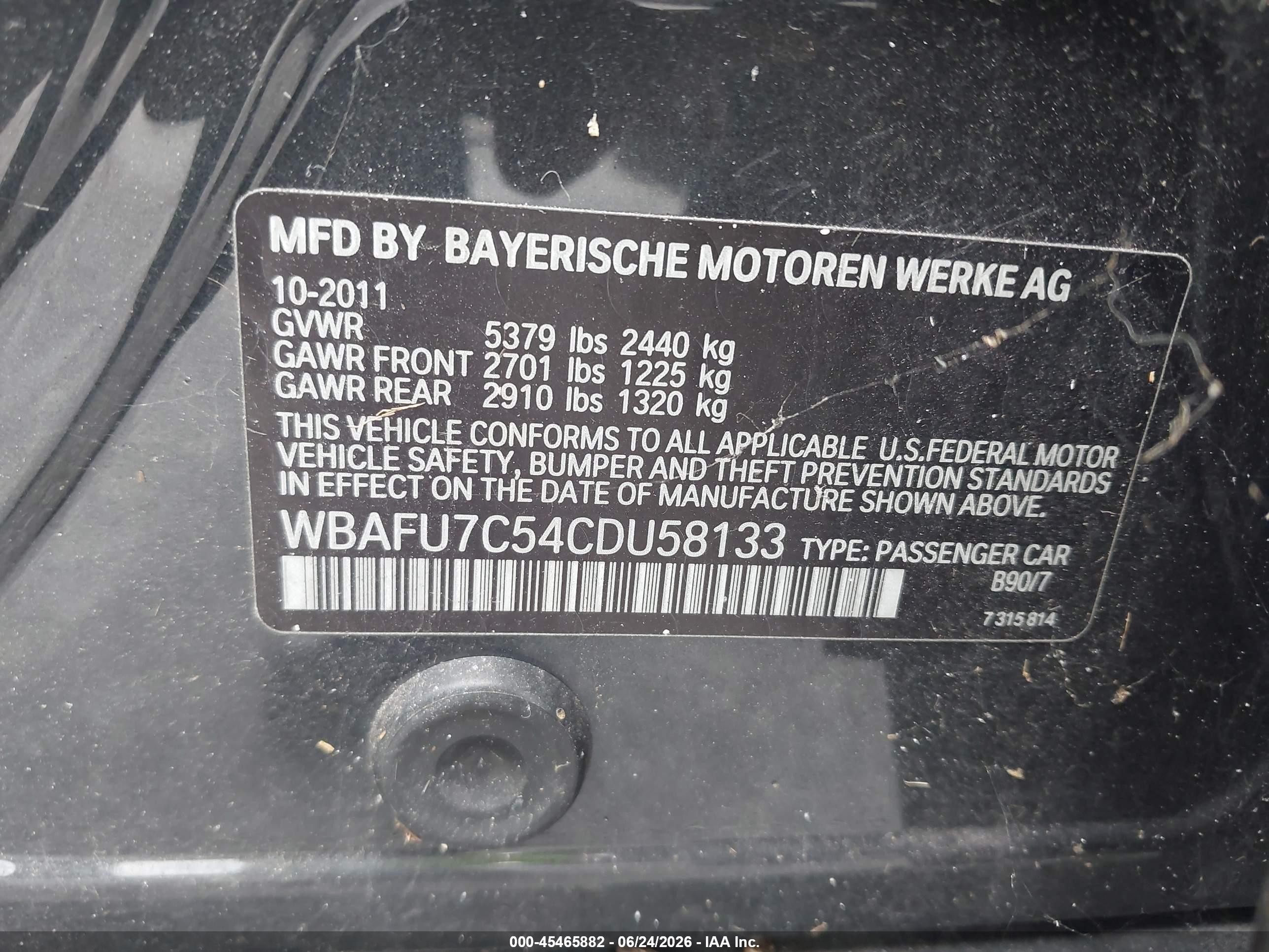 2012 Bmw 535i Xdrive Gray vin: WBAFU7C54CDU58133