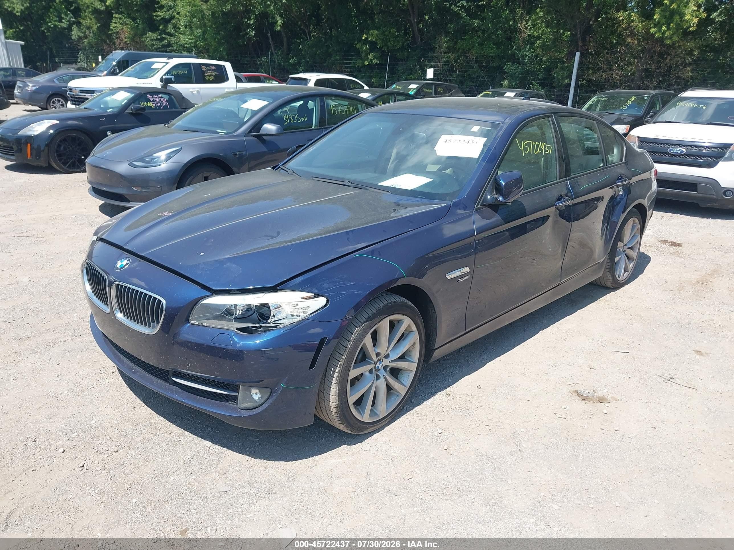 2011 Bmw 535i Xdrive Blue vin: WBAFU7C59BC874215