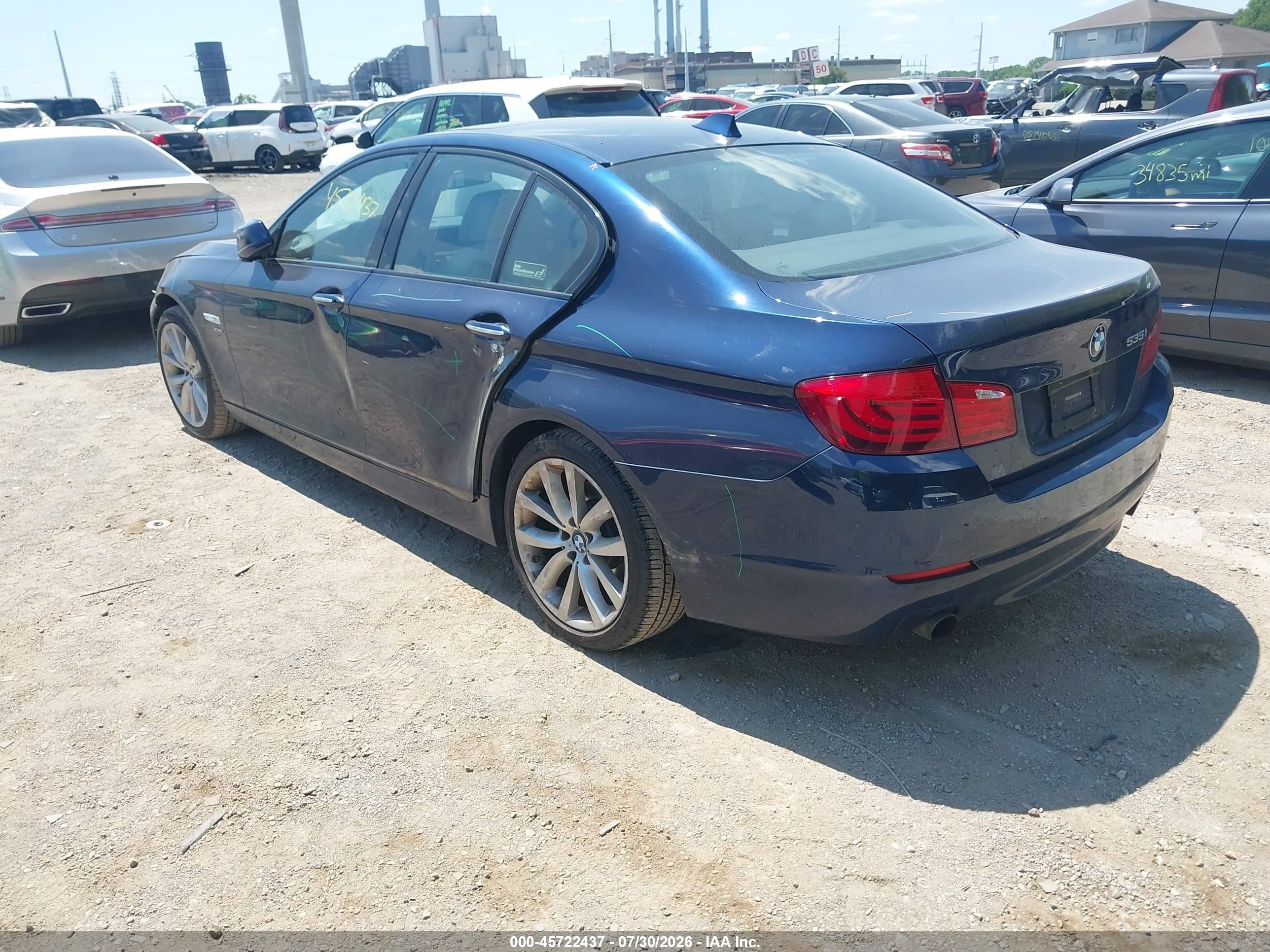2011 Bmw 535i Xdrive Blue vin: WBAFU7C59BC874215