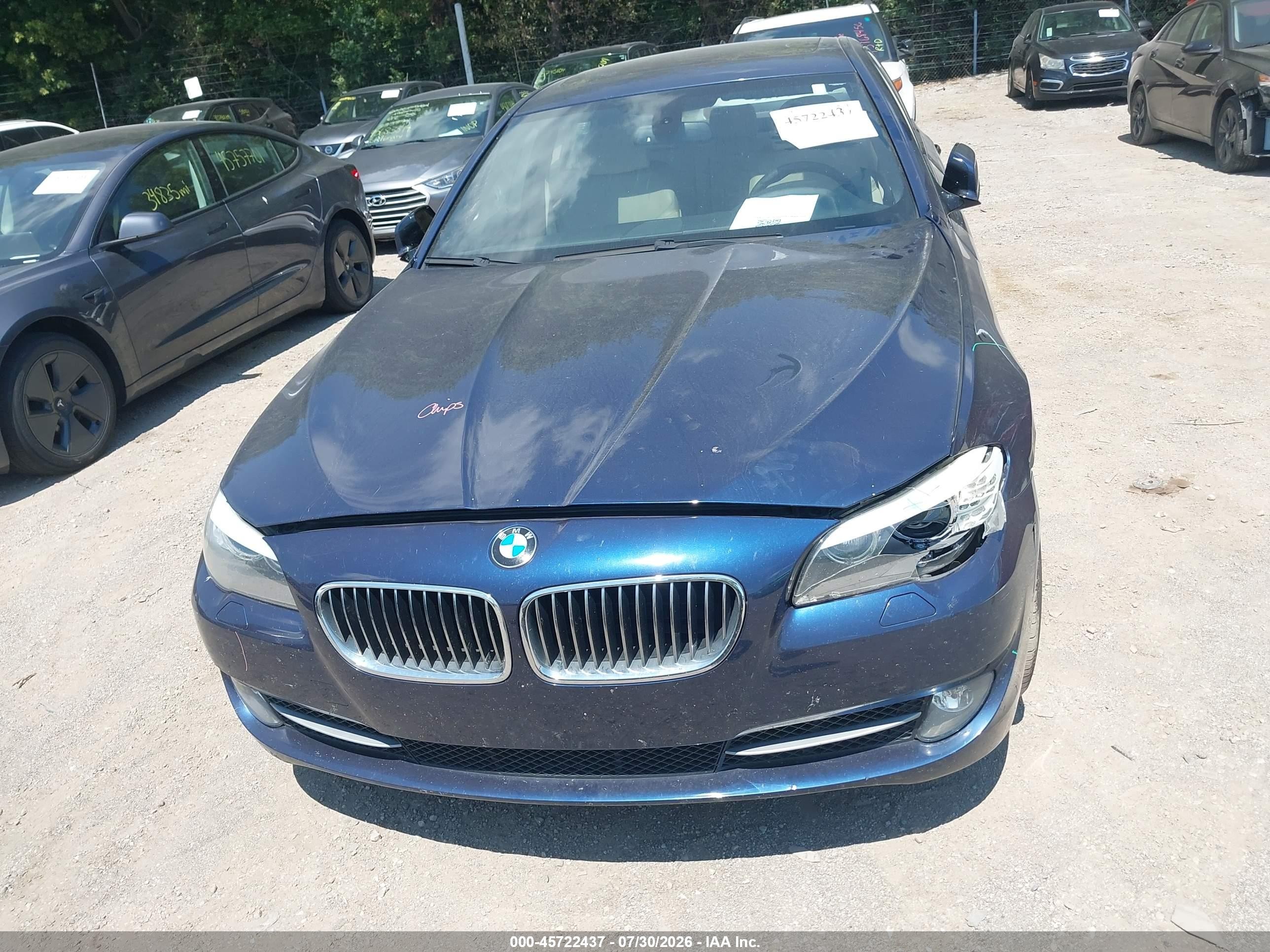 2011 Bmw 535i Xdrive Blue vin: WBAFU7C59BC874215