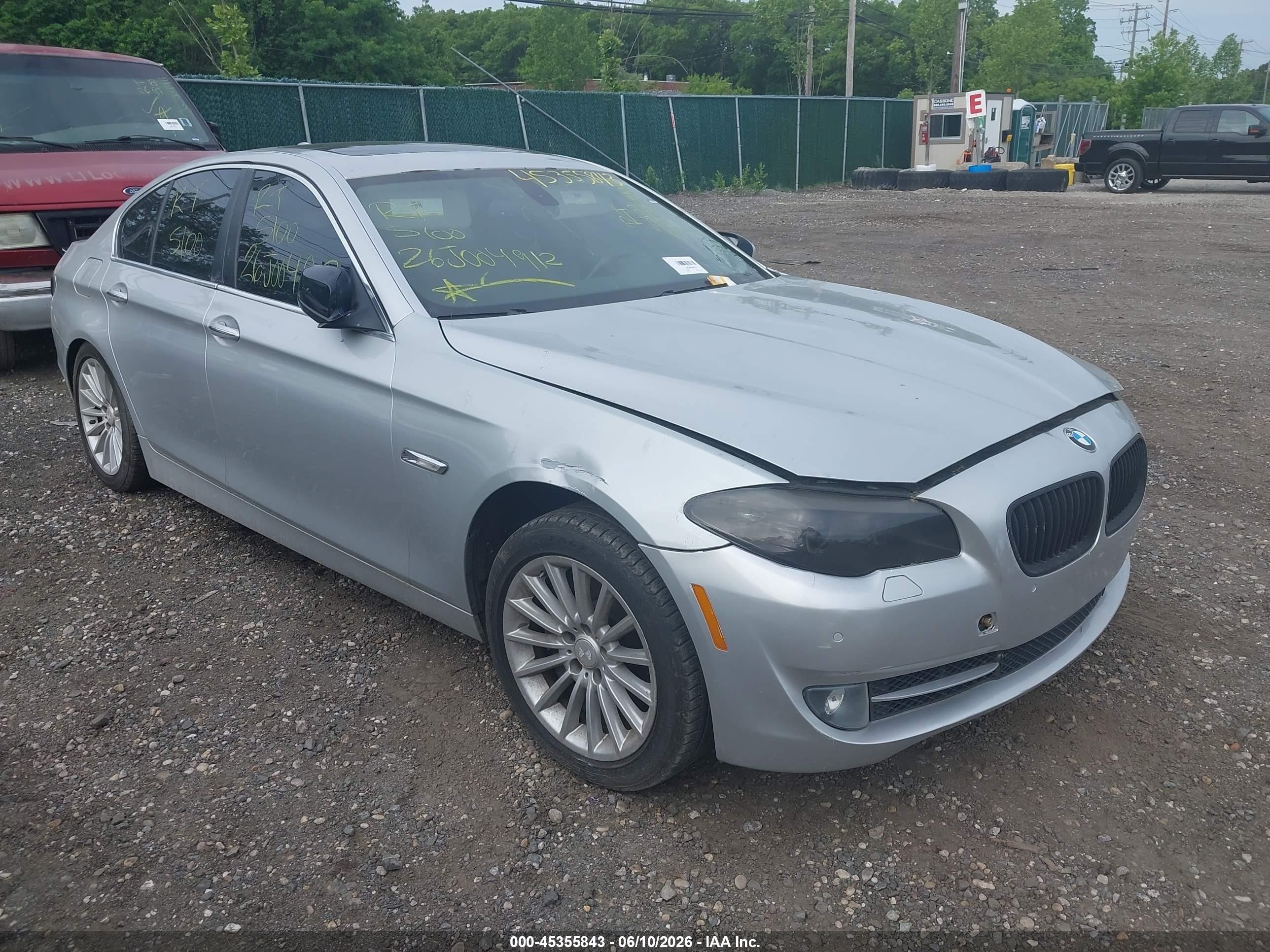 2012 Bmw 535i Xdrive Silver vin: WBAFU7C5XCDU57150
