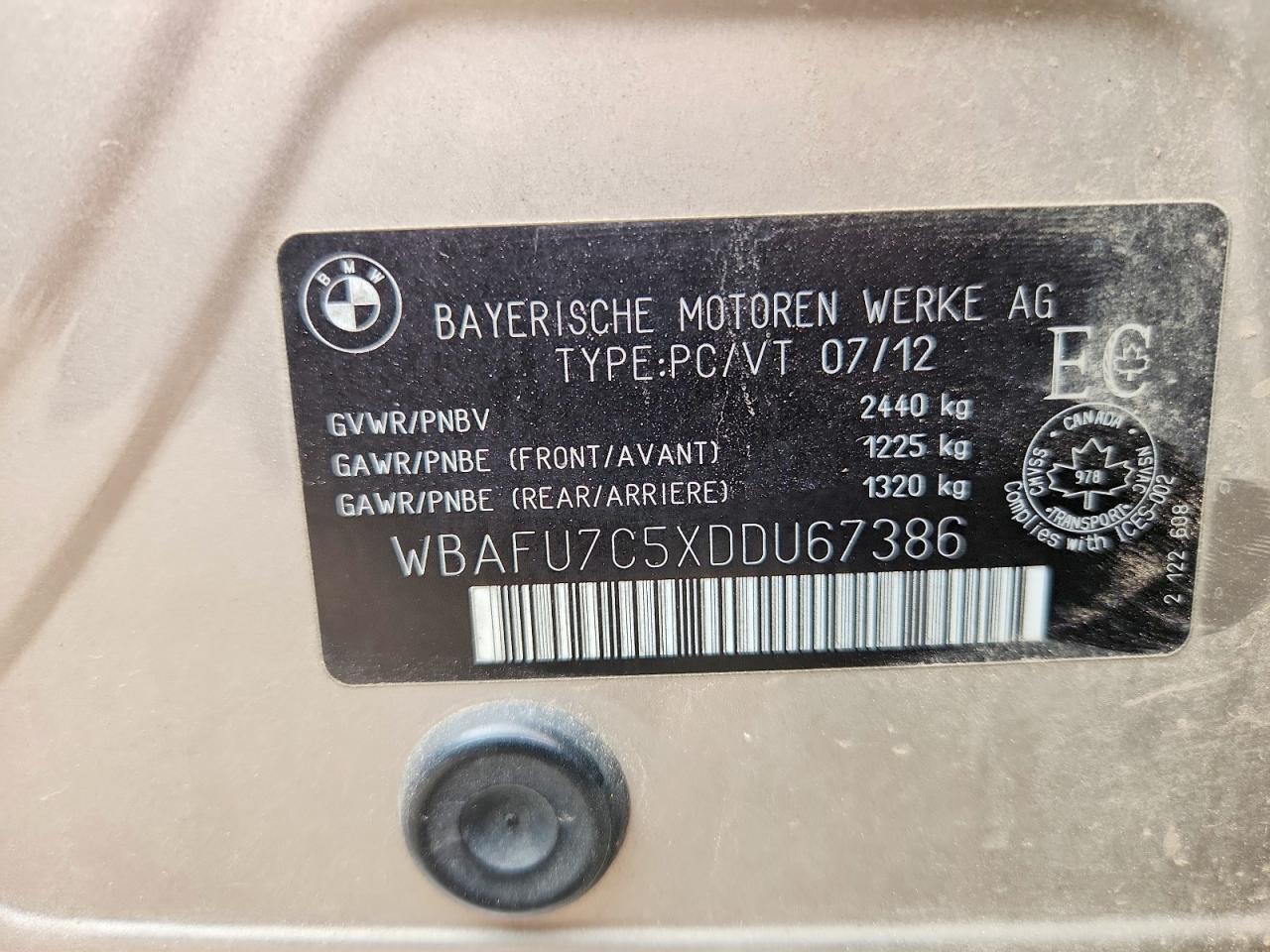 2013 Bmw 535 Xi Black vin: WBAFU7C5XDDU67386