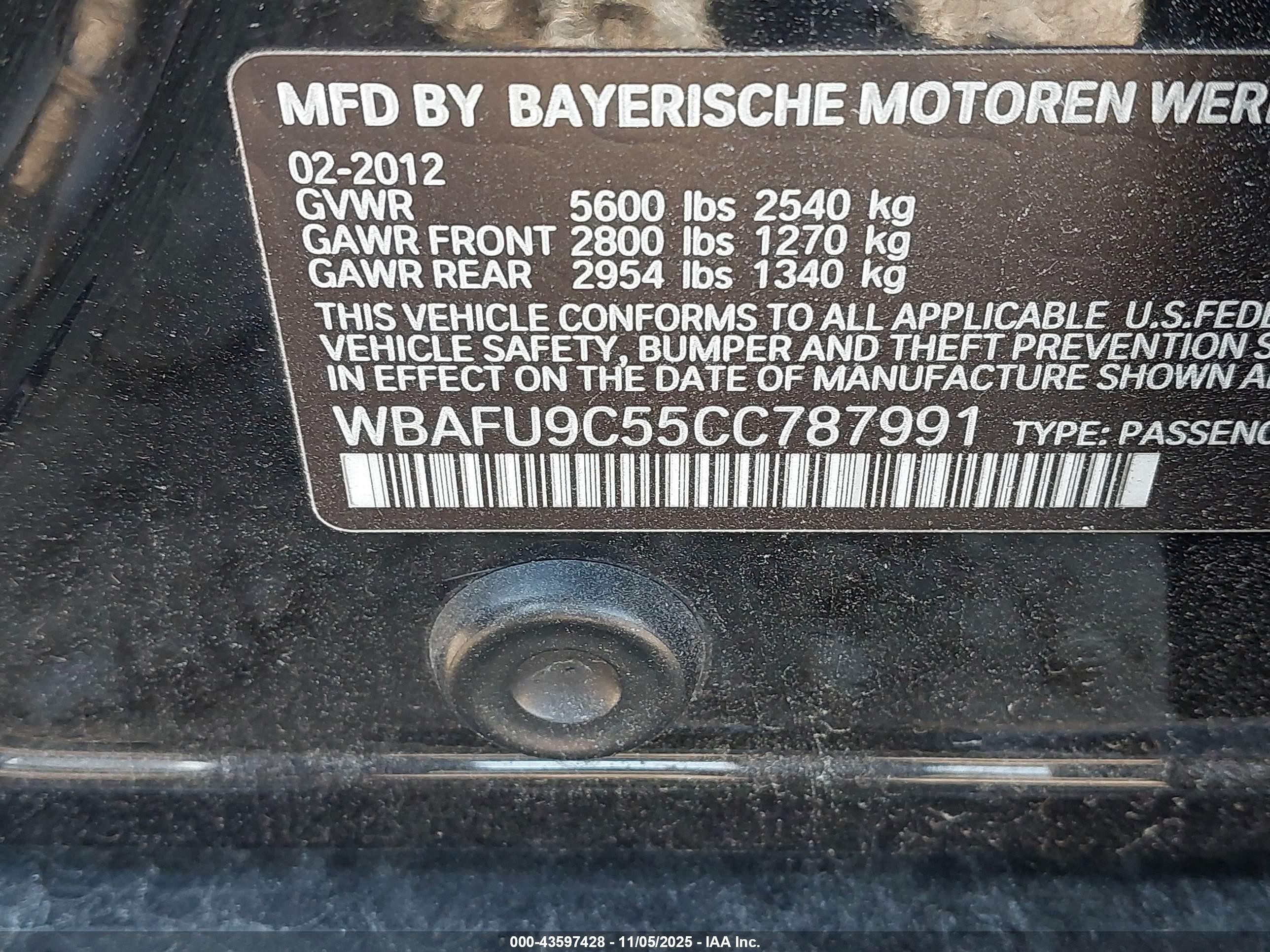2012 Bmw 550i Xdrive Black vin: WBAFU9C55CC787991