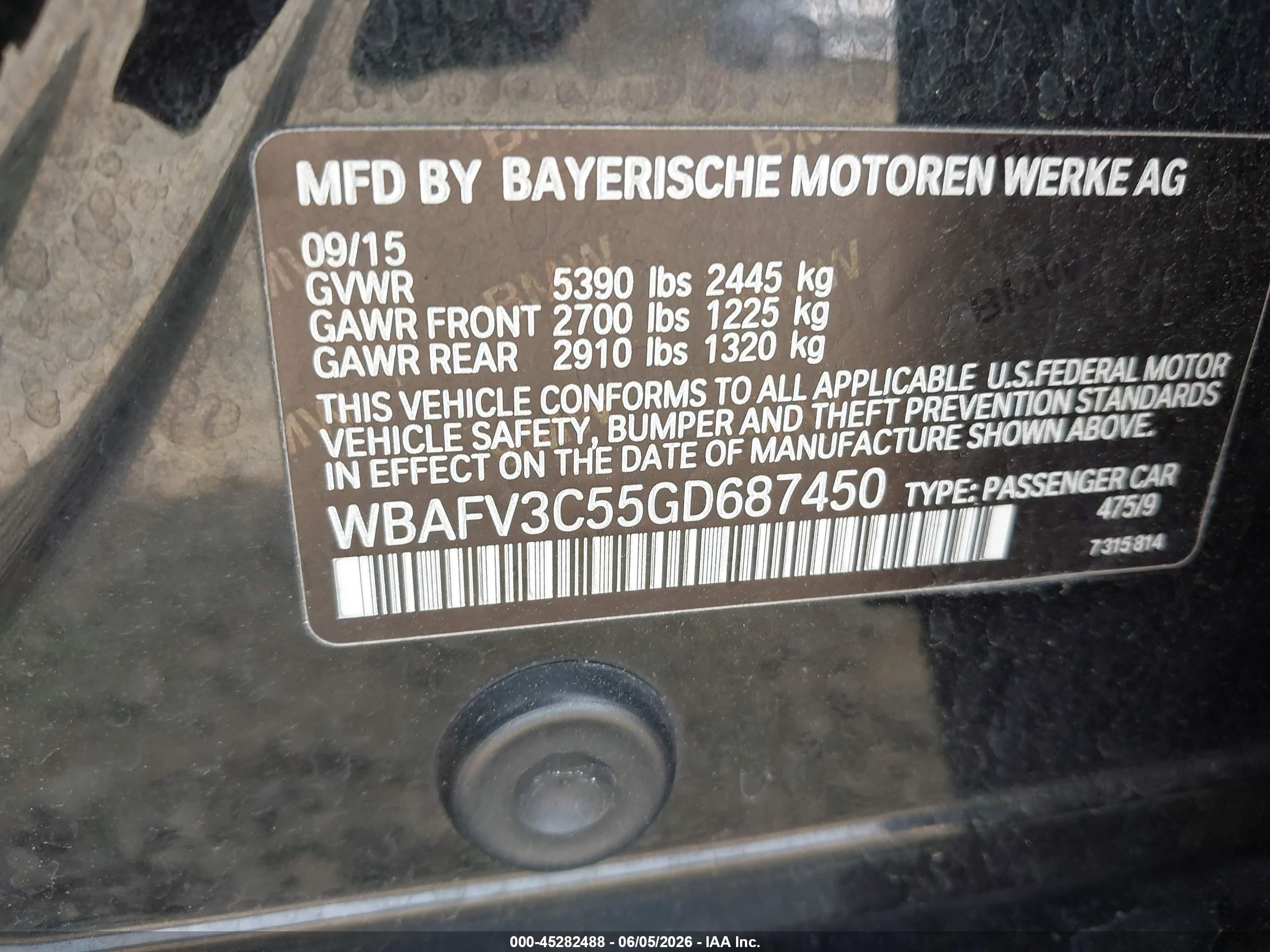 2016 Bmw 535d Xdrive Brown vin: WBAFV3C55GD687450