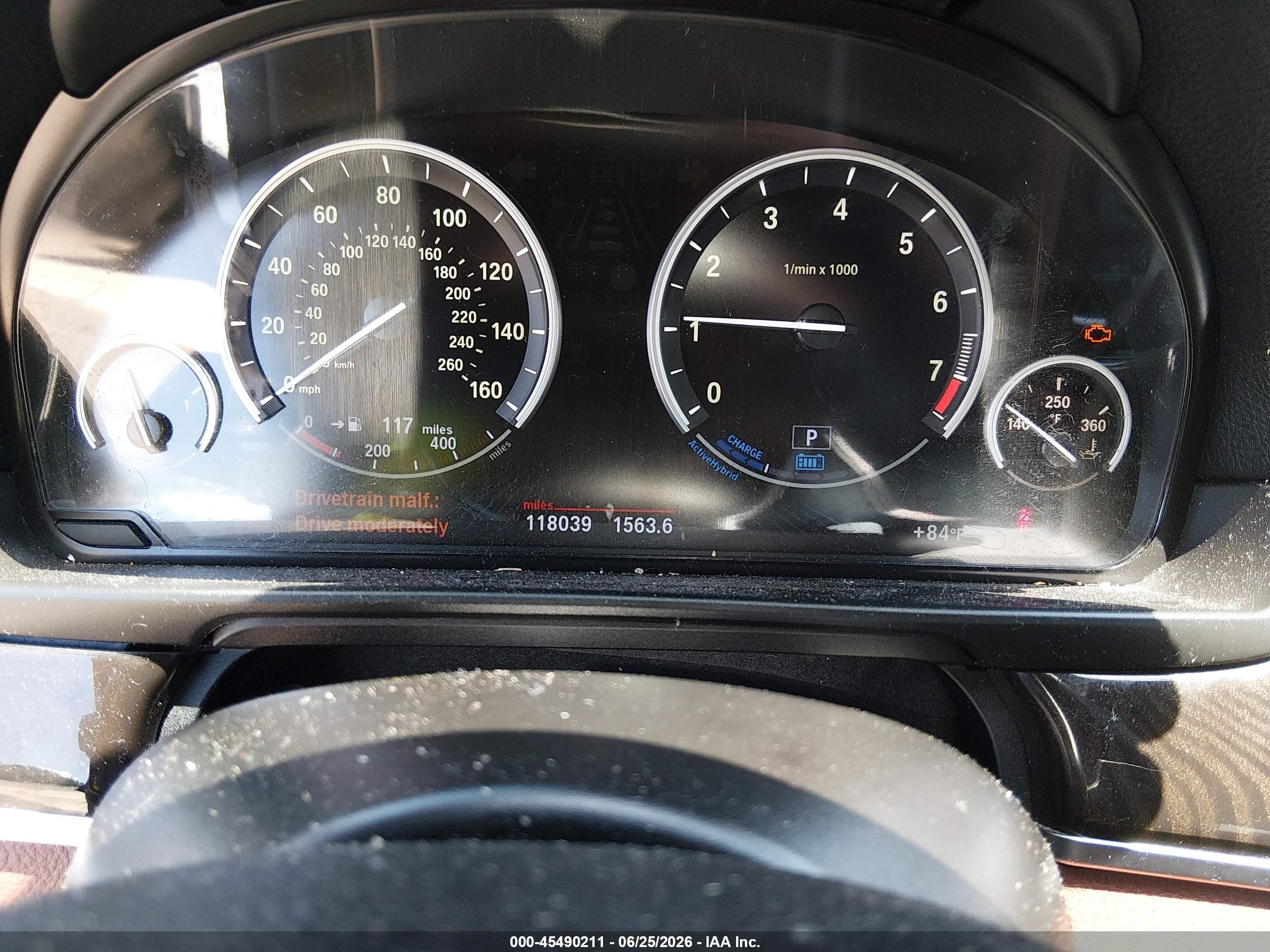 2013 Bmw Activehybrid 5   Black vin: WBAFZ9C56DD090522