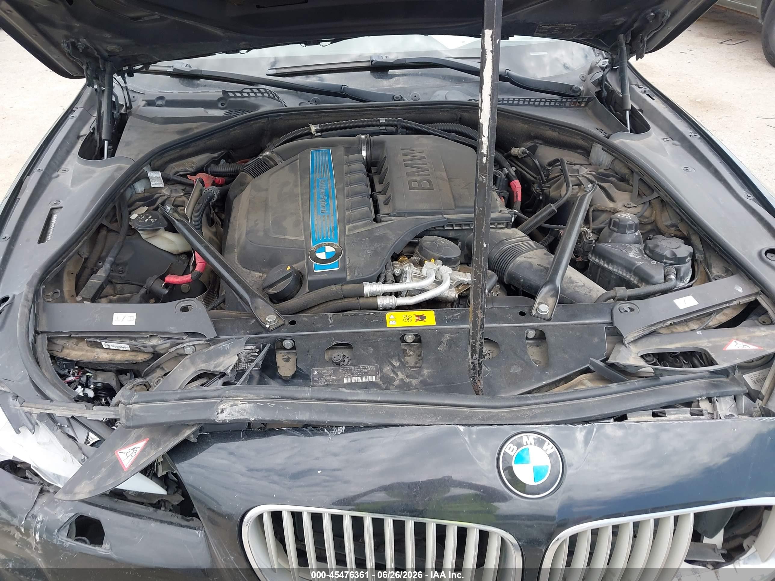 2013 Bmw Activehybrid 5   Black vin: WBAFZ9C57DC751870
