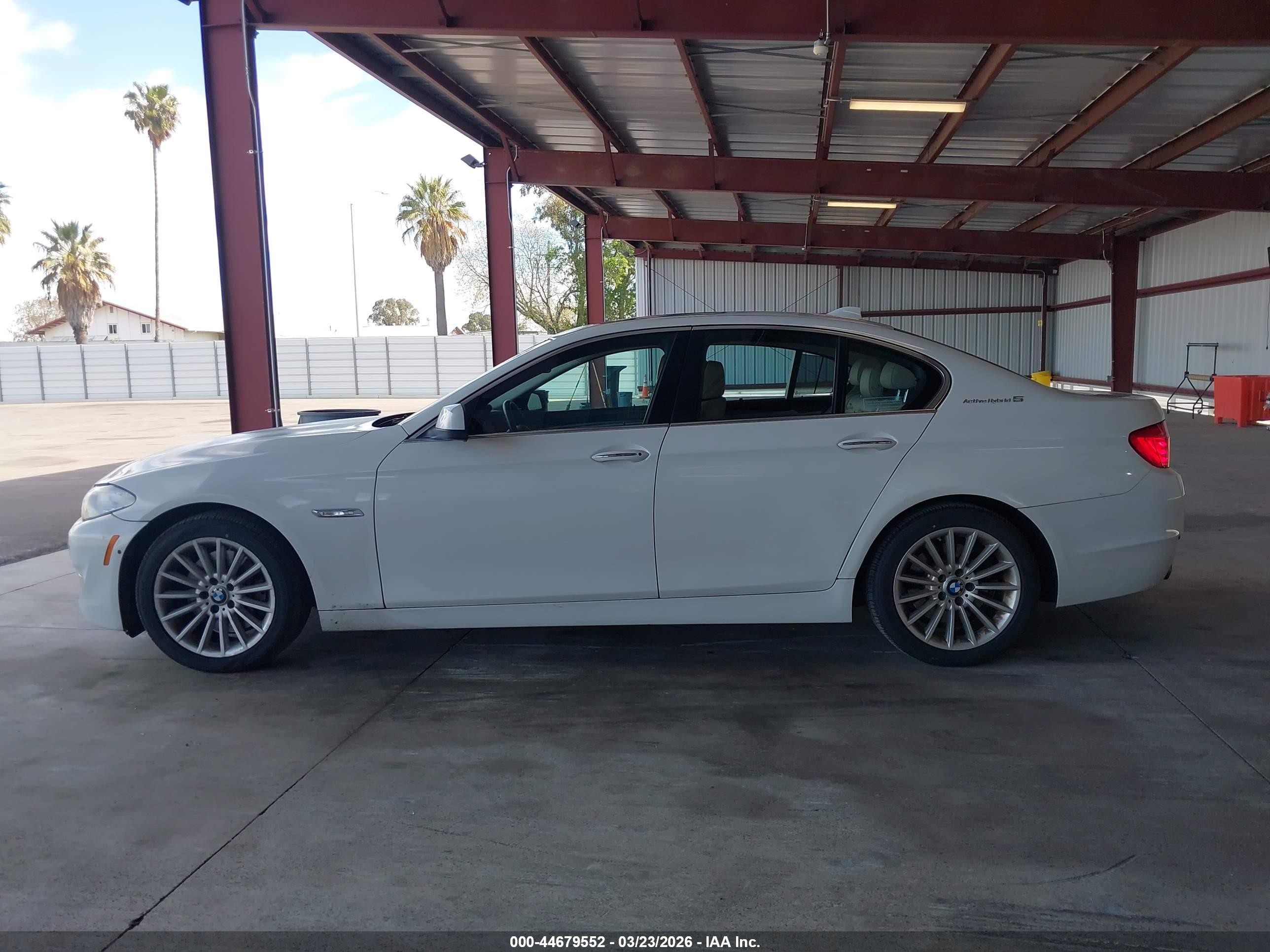 2013 Bmw Activehybrid 5 White vin: WBAFZ9C58DC751974