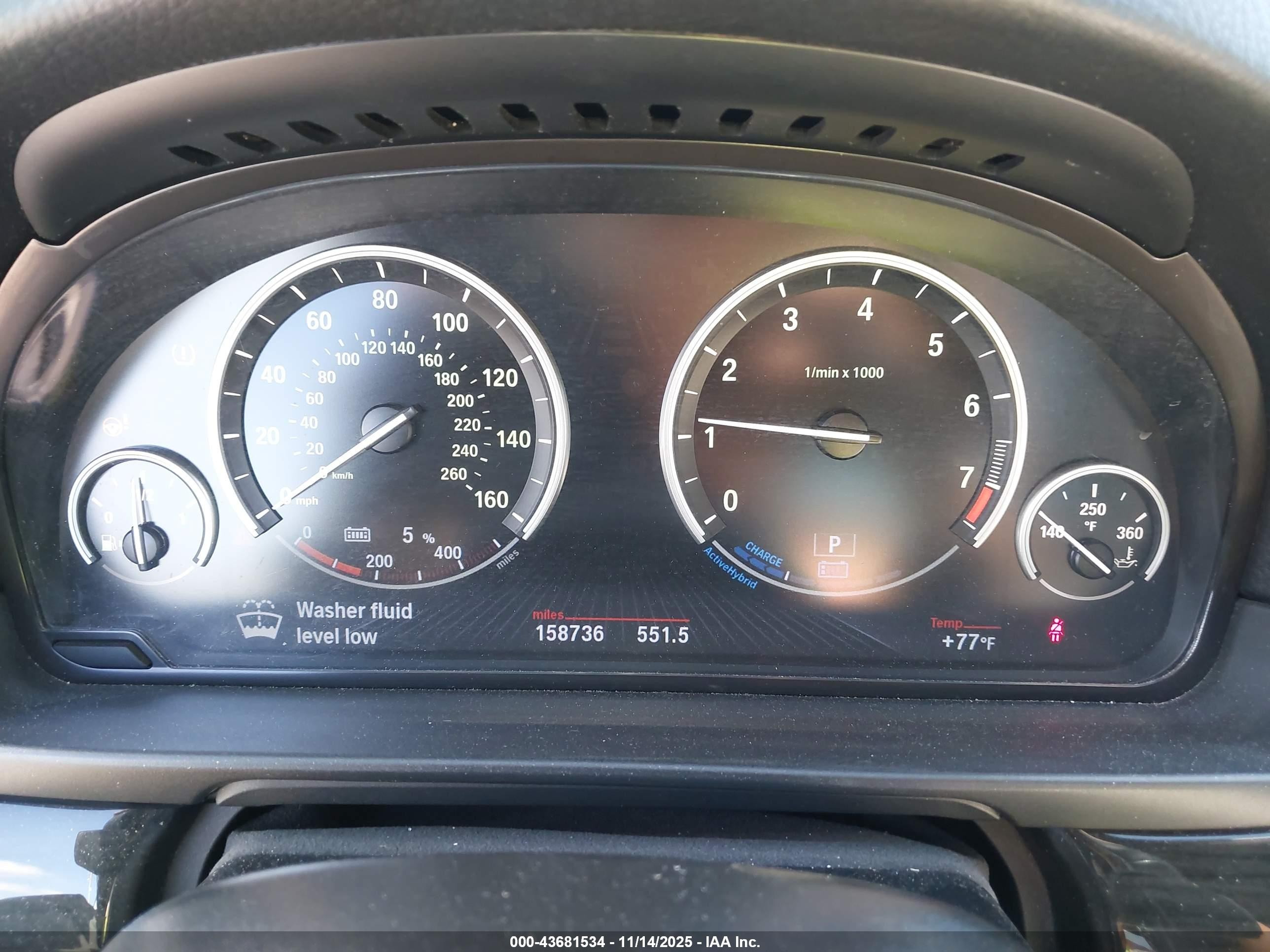 2013 Bmw Activehybrid 5   Серебряный vin: WBAFZ9C5XDC751992