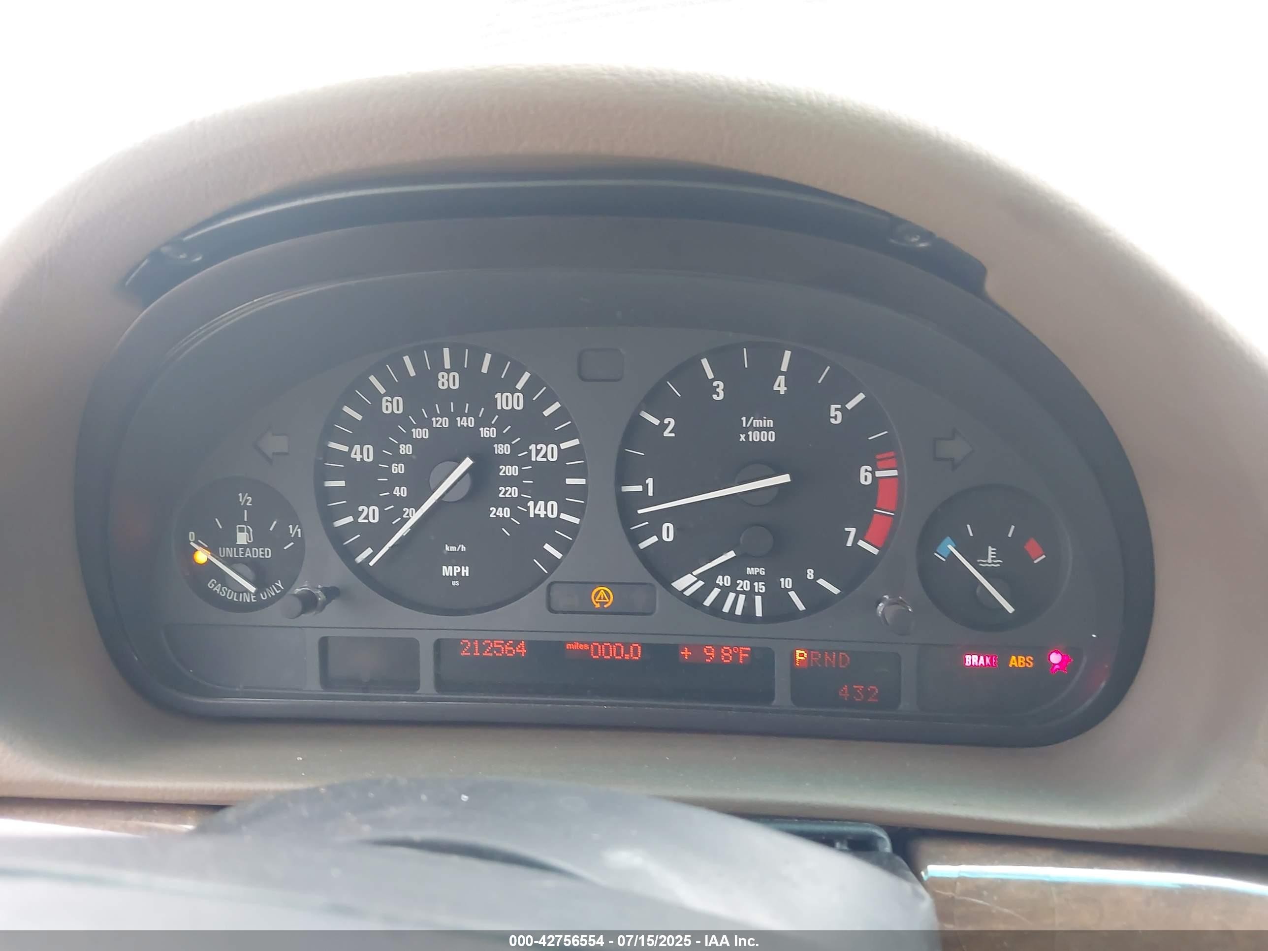 1998 Bmw 740ia   Black vin: WBAGF8321WDL53371