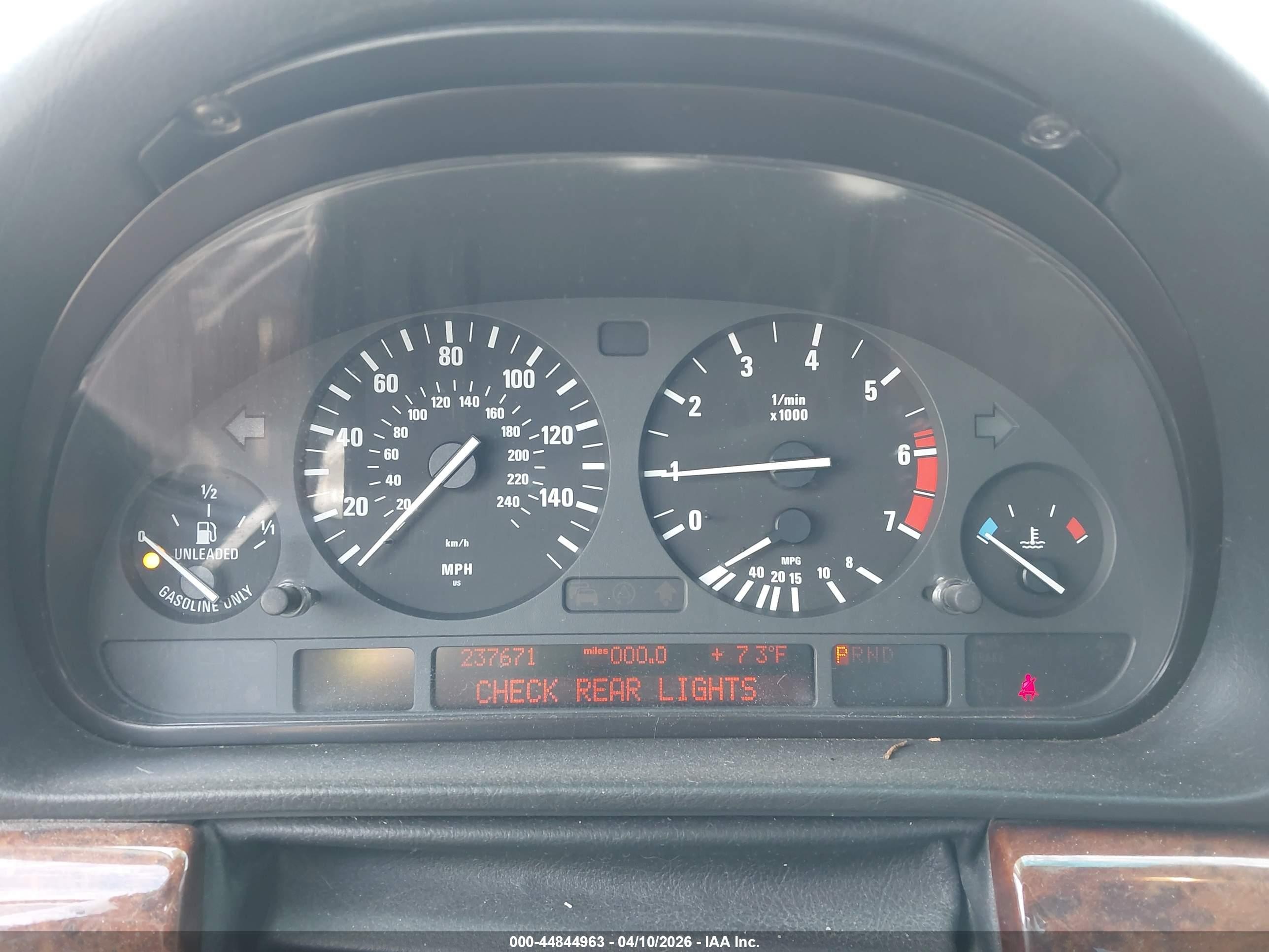 1999 Bmw 740ia   Black vin: WBAGG8339XDN74918