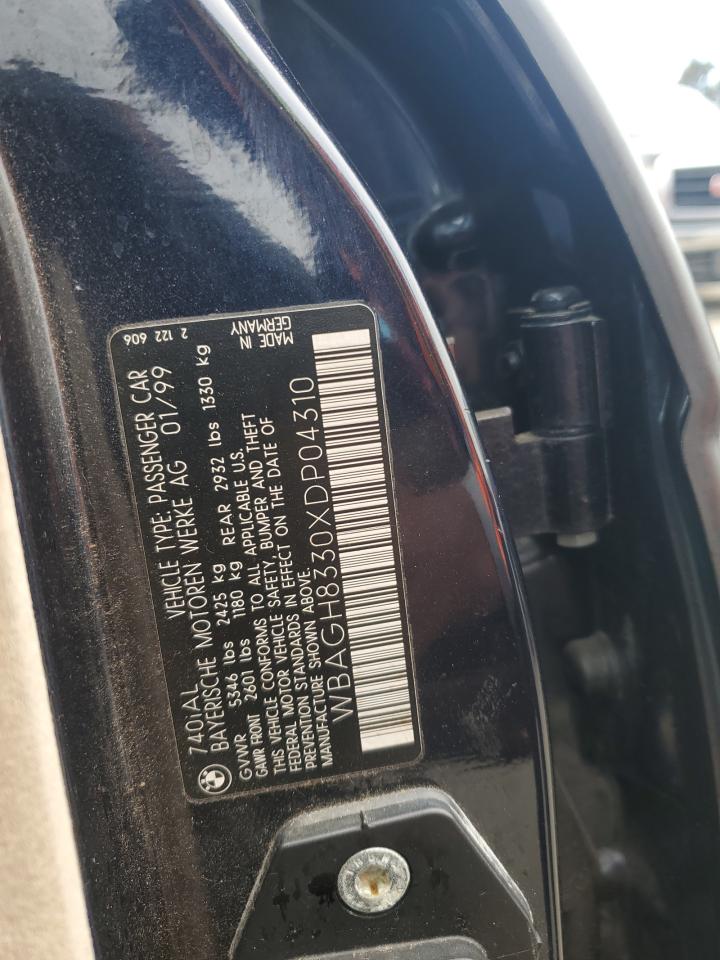 1999 Bmw 740 Il Charcoal vin: WBAGH8330XDP04310