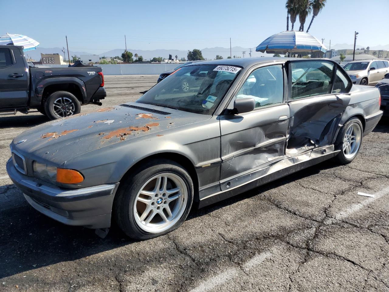 2001 Bmw 740 Il   Gray vin: WBAGH83411DP33945