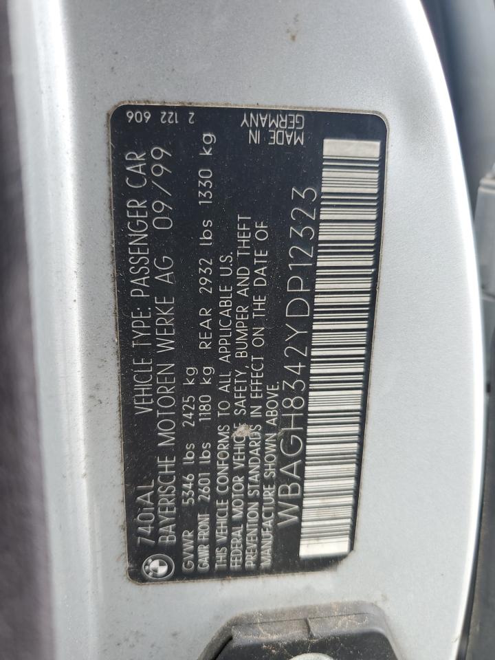 2000 Bmw 740 Il   Silver vin: WBAGH8342YDP12323