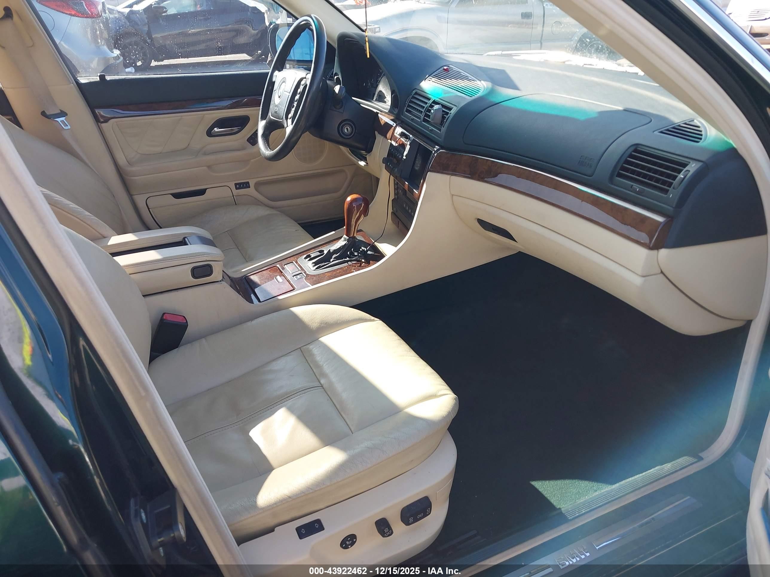 2000 Bmw 740 Il Green vin: WBAGH8345YDP10517