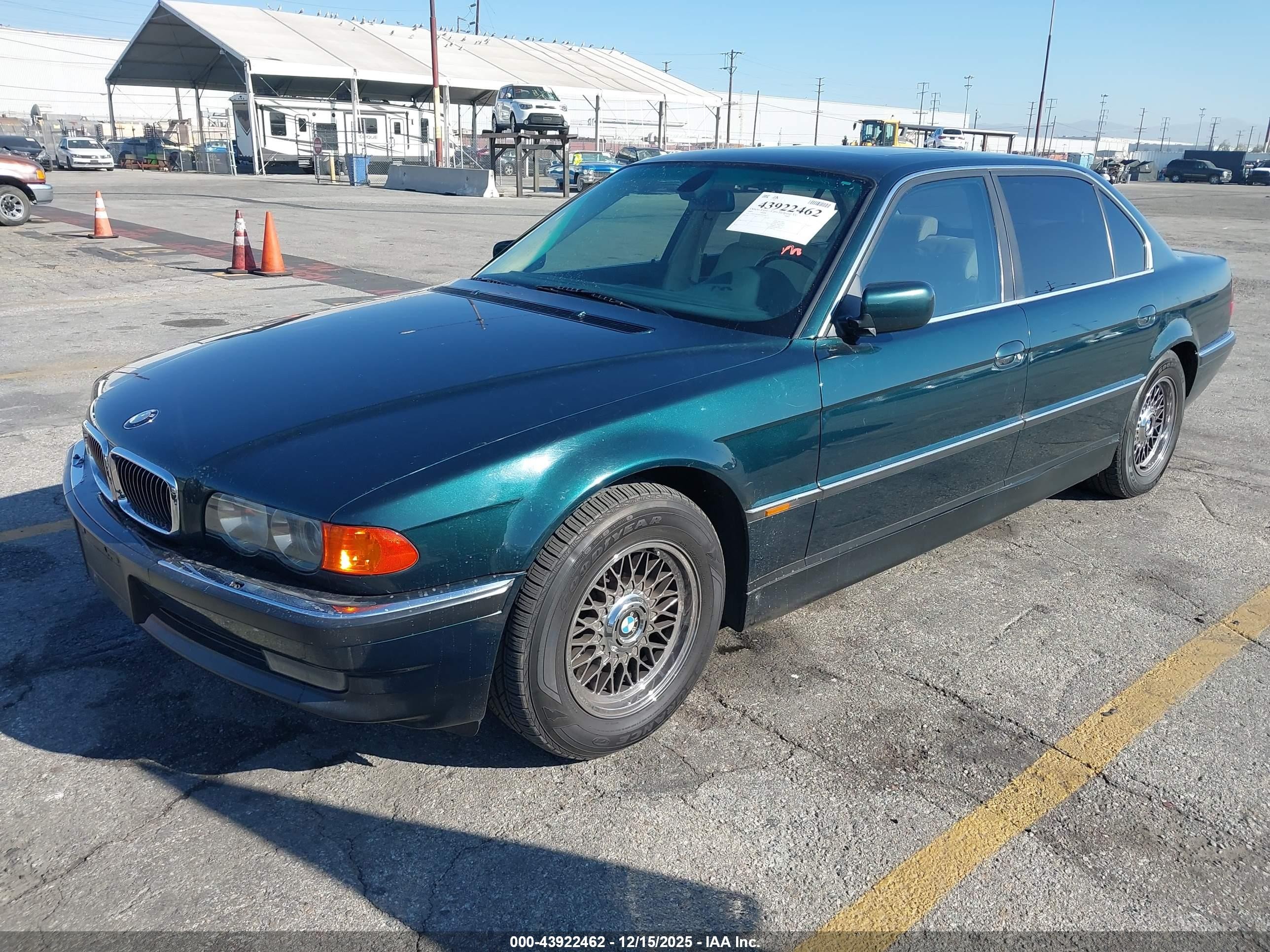 2000 Bmw 740 Il Green vin: WBAGH8345YDP10517