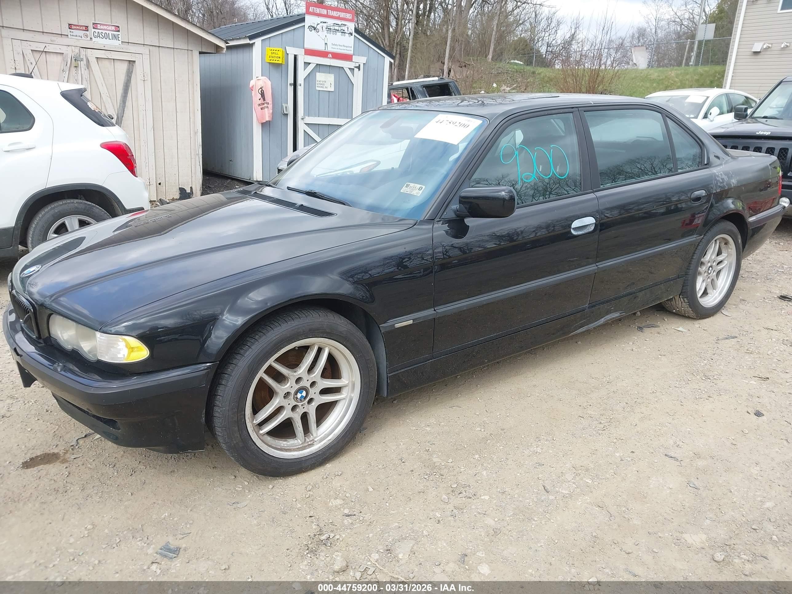 2001 Bmw 740il   Black vin: WBAGH83491DP30193