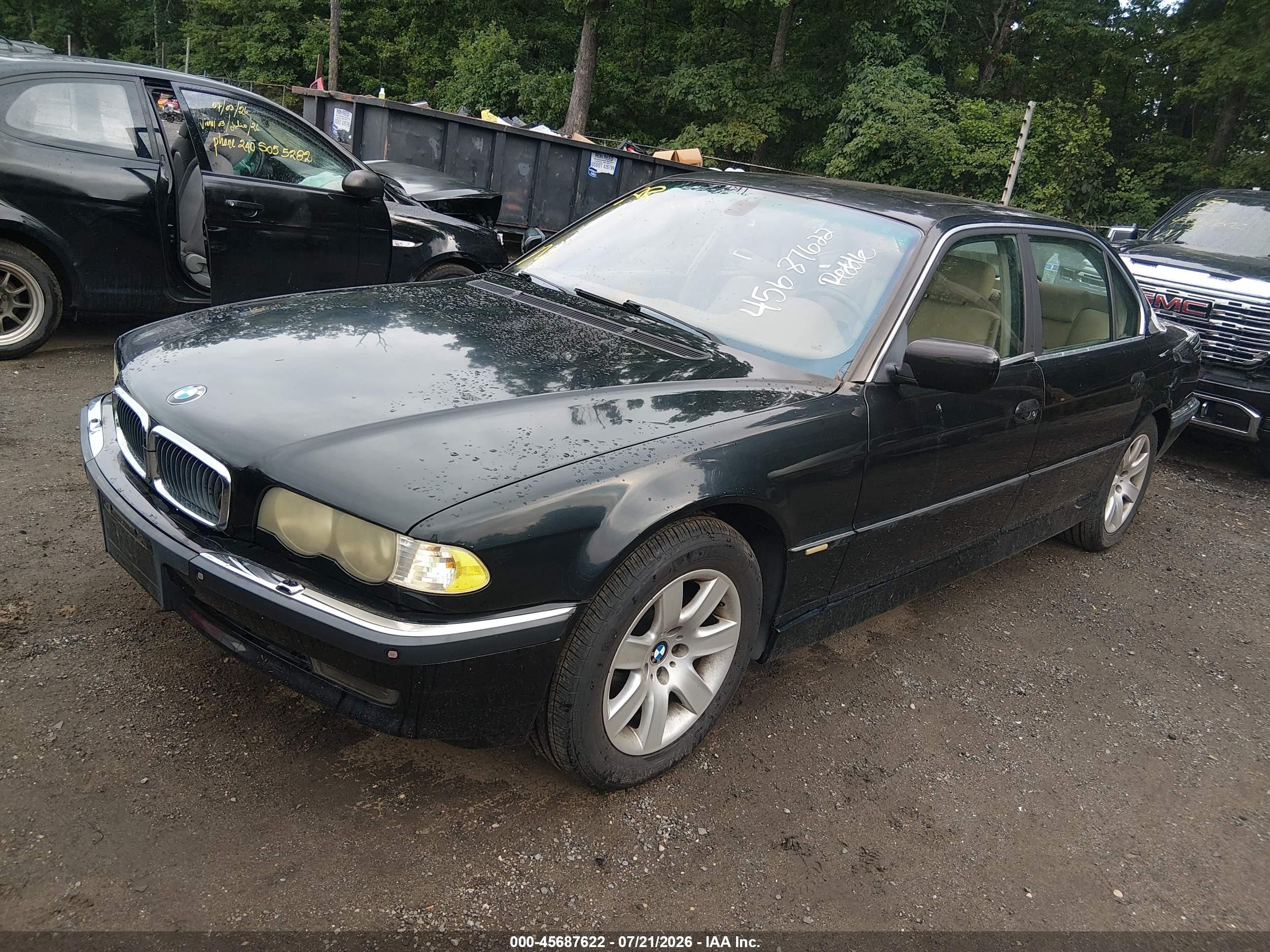 2001 Bmw 740il   Black vin: WBAGH834X1DP28405