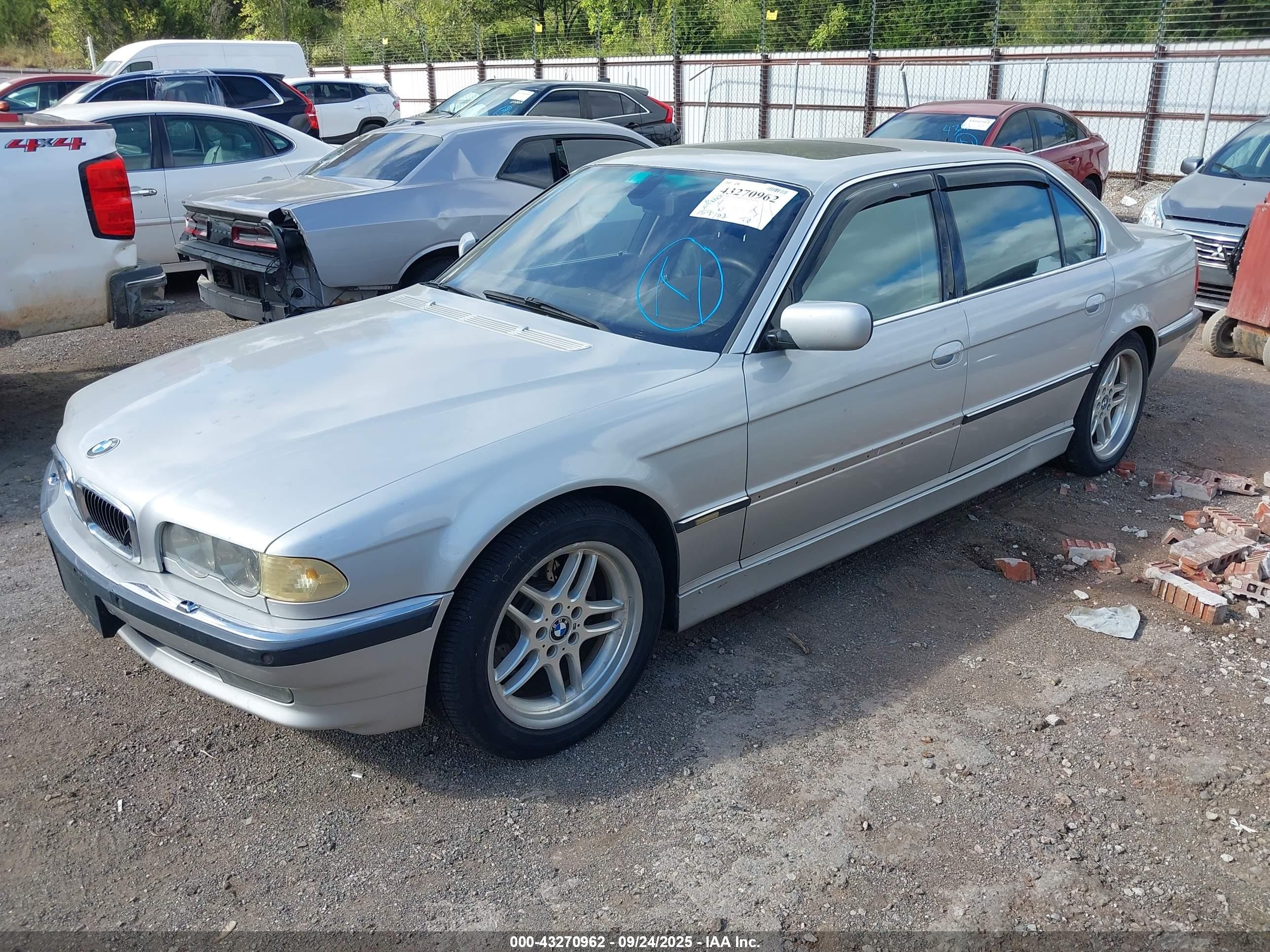 2001 Bmw 750il   Silver vin: WBAGJ03461DD74519