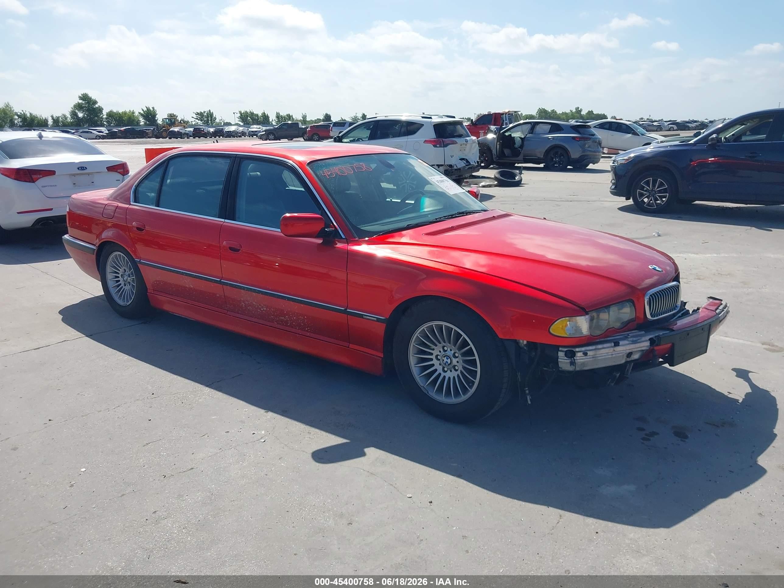 2001 Bmw 750il   Красный vin: WBAGJ03461DD74780
