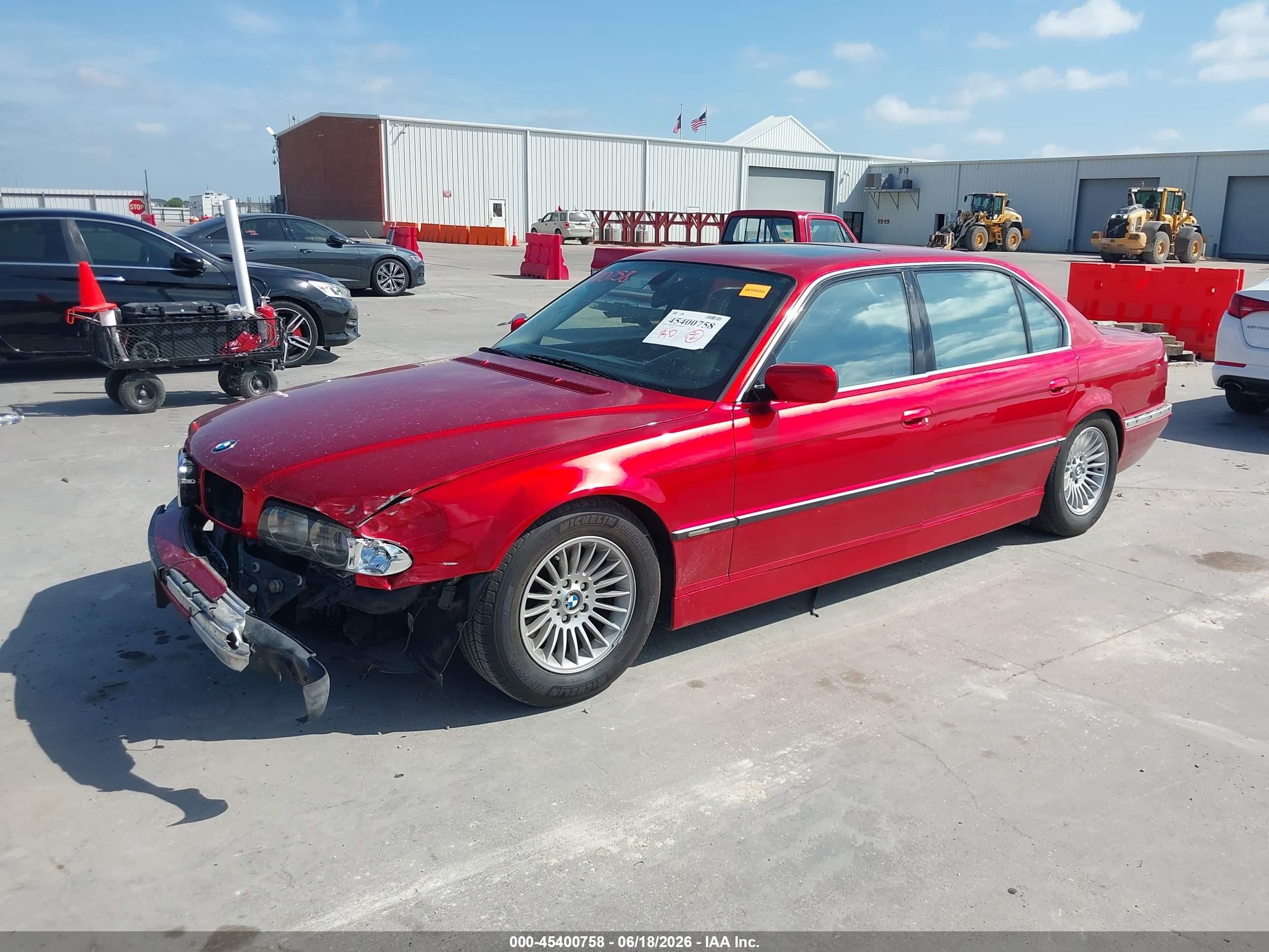 2001 Bmw 750il   Красный vin: WBAGJ03461DD74780
