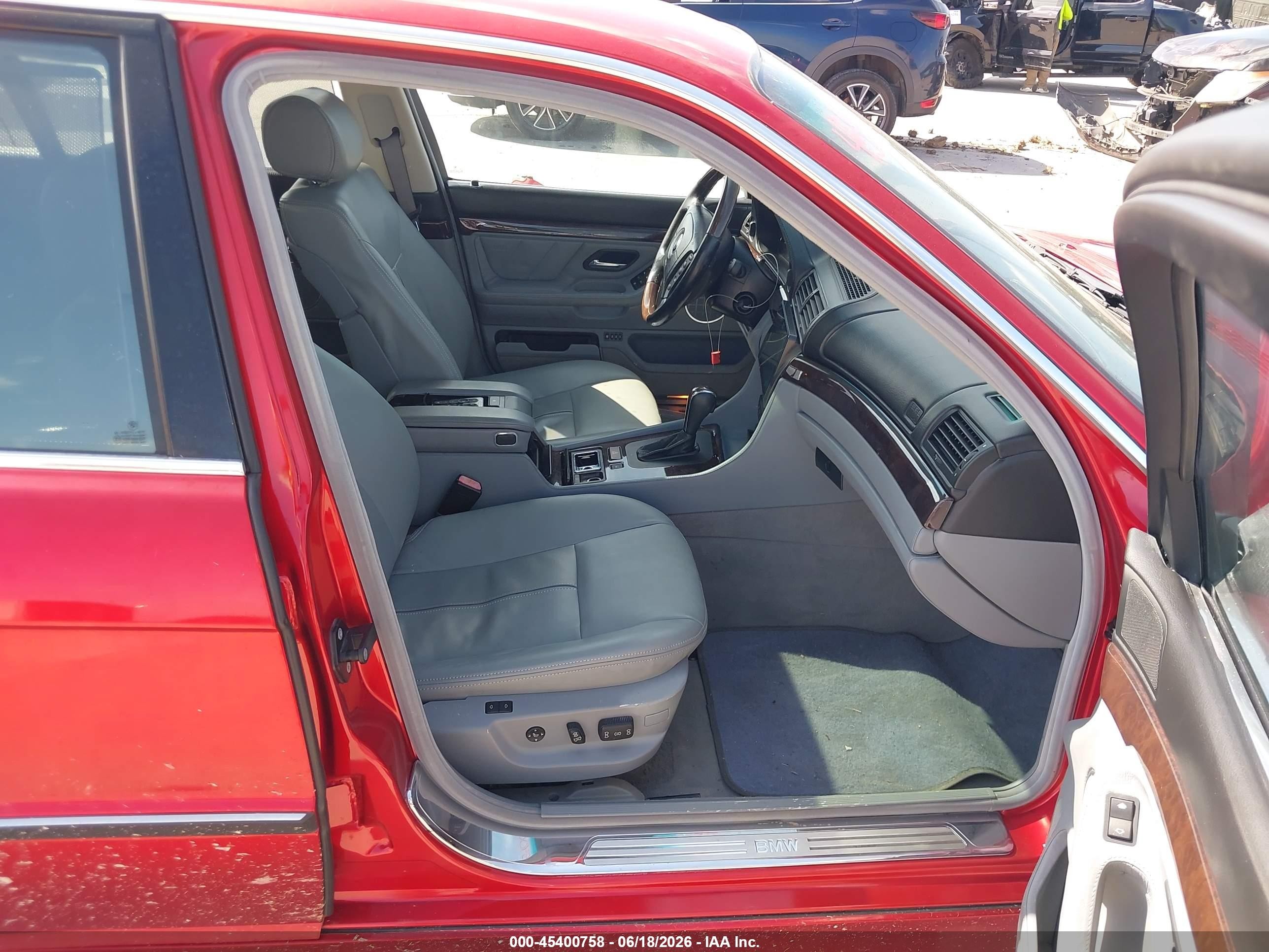 2001 Bmw 750il   Красный vin: WBAGJ03461DD74780