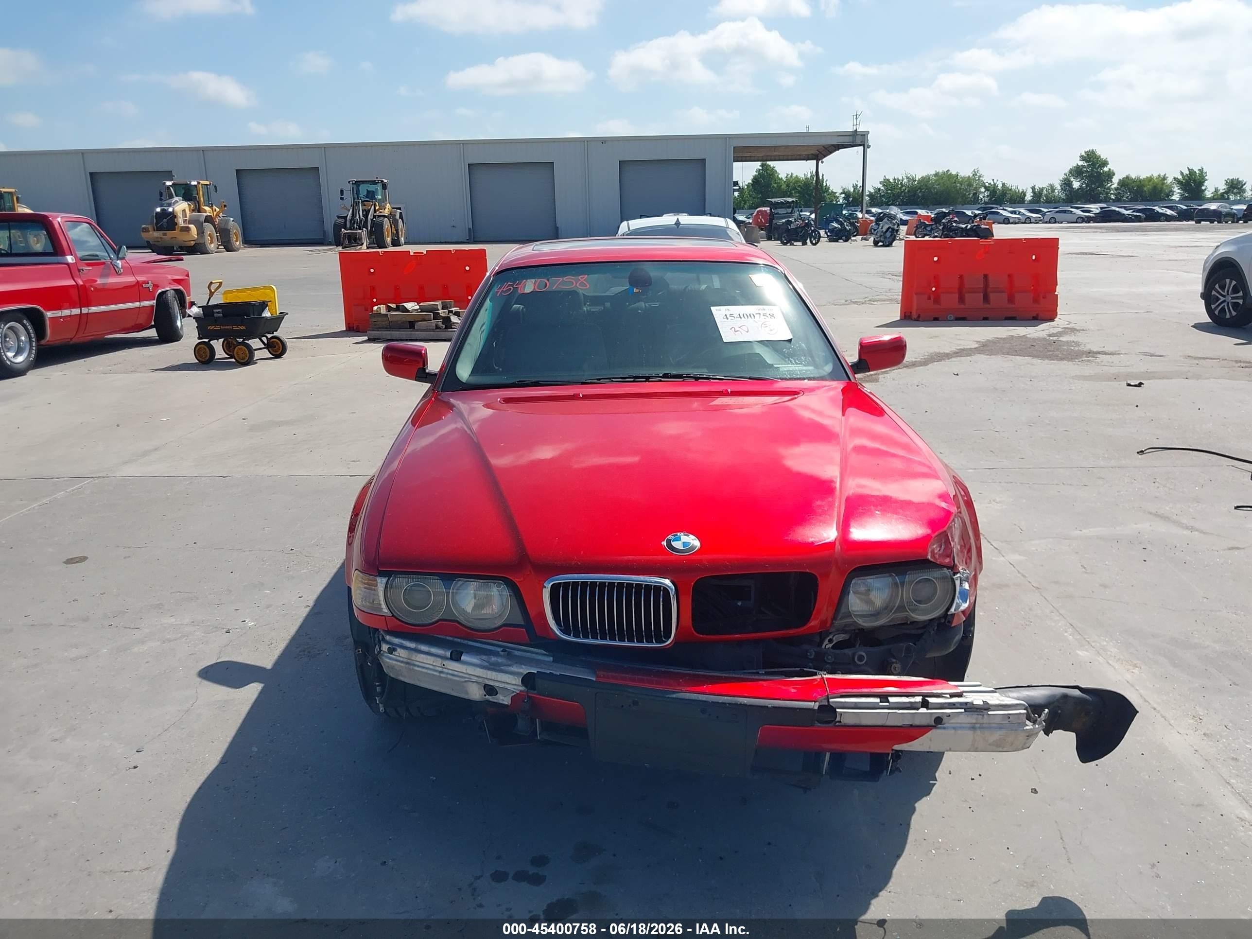 2001 Bmw 750il   Красный vin: WBAGJ03461DD74780
