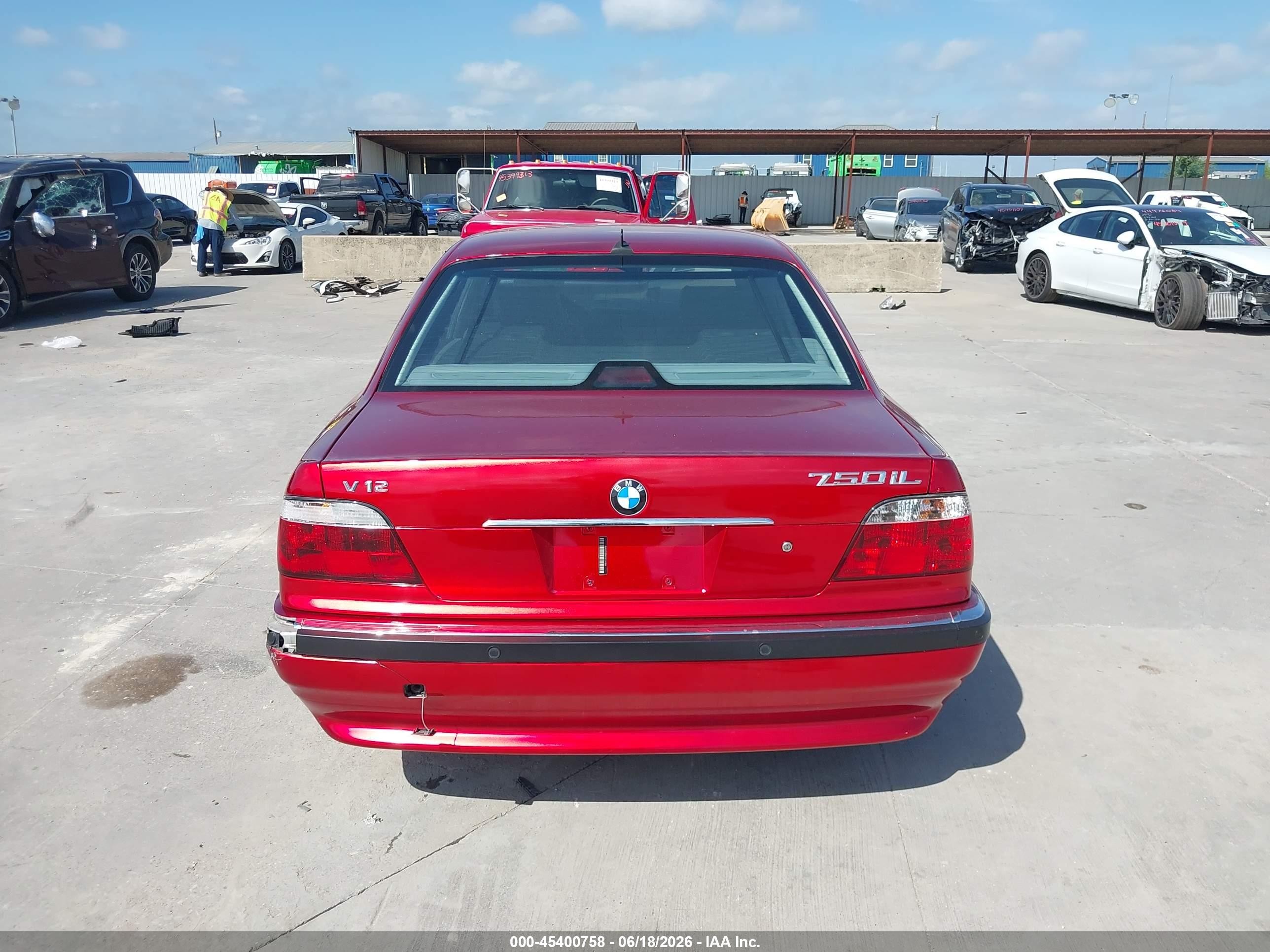 2001 Bmw 750il   Красный vin: WBAGJ03461DD74780