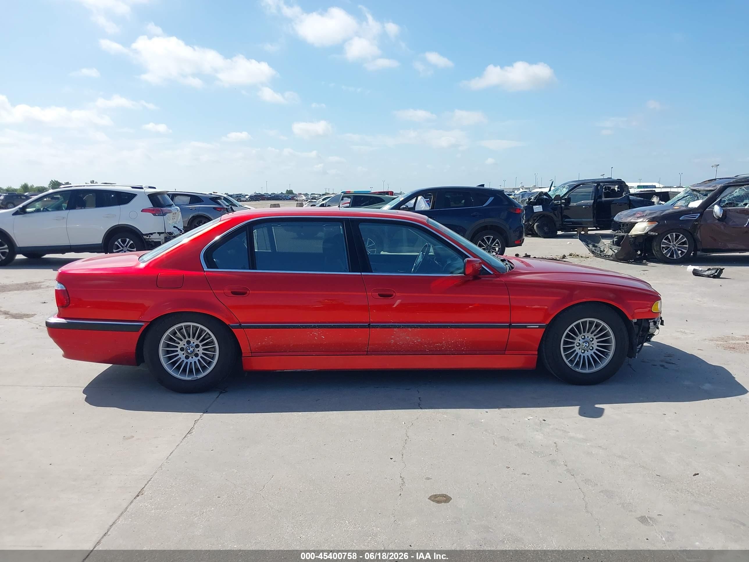 2001 Bmw 750il   Красный vin: WBAGJ03461DD74780