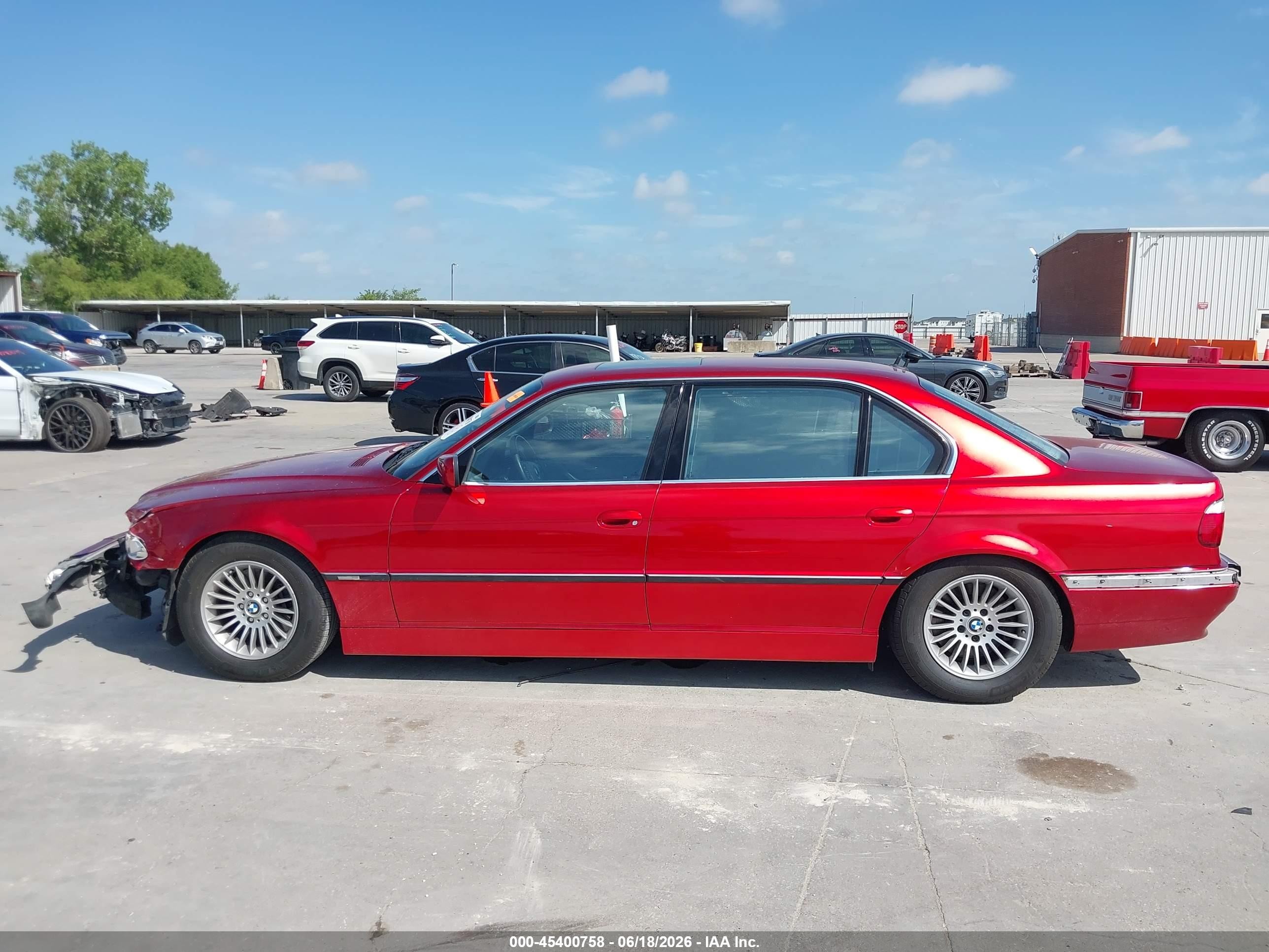 2001 Bmw 750il   Красный vin: WBAGJ03461DD74780