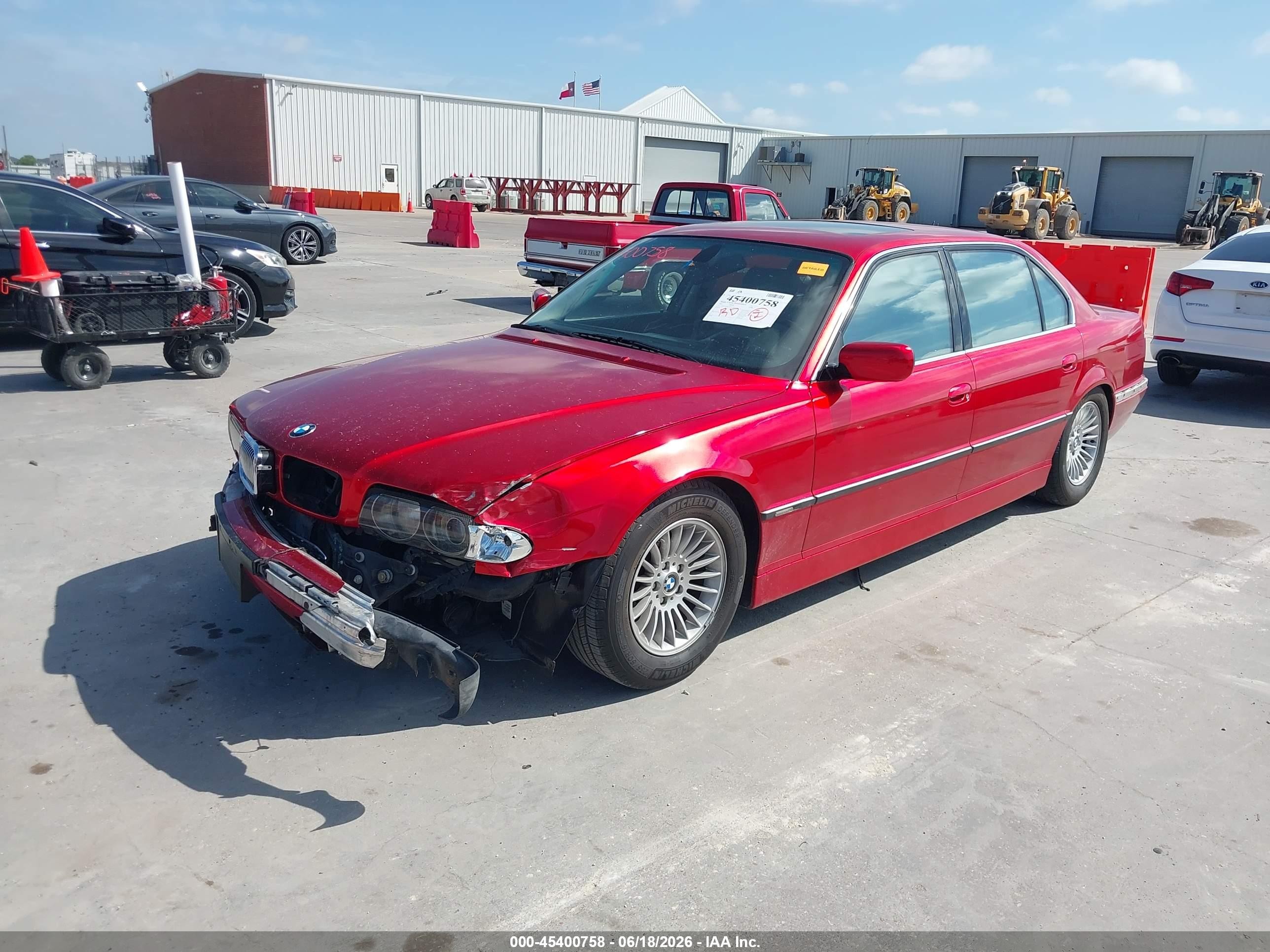 2001 Bmw 750il   Красный vin: WBAGJ03461DD74780