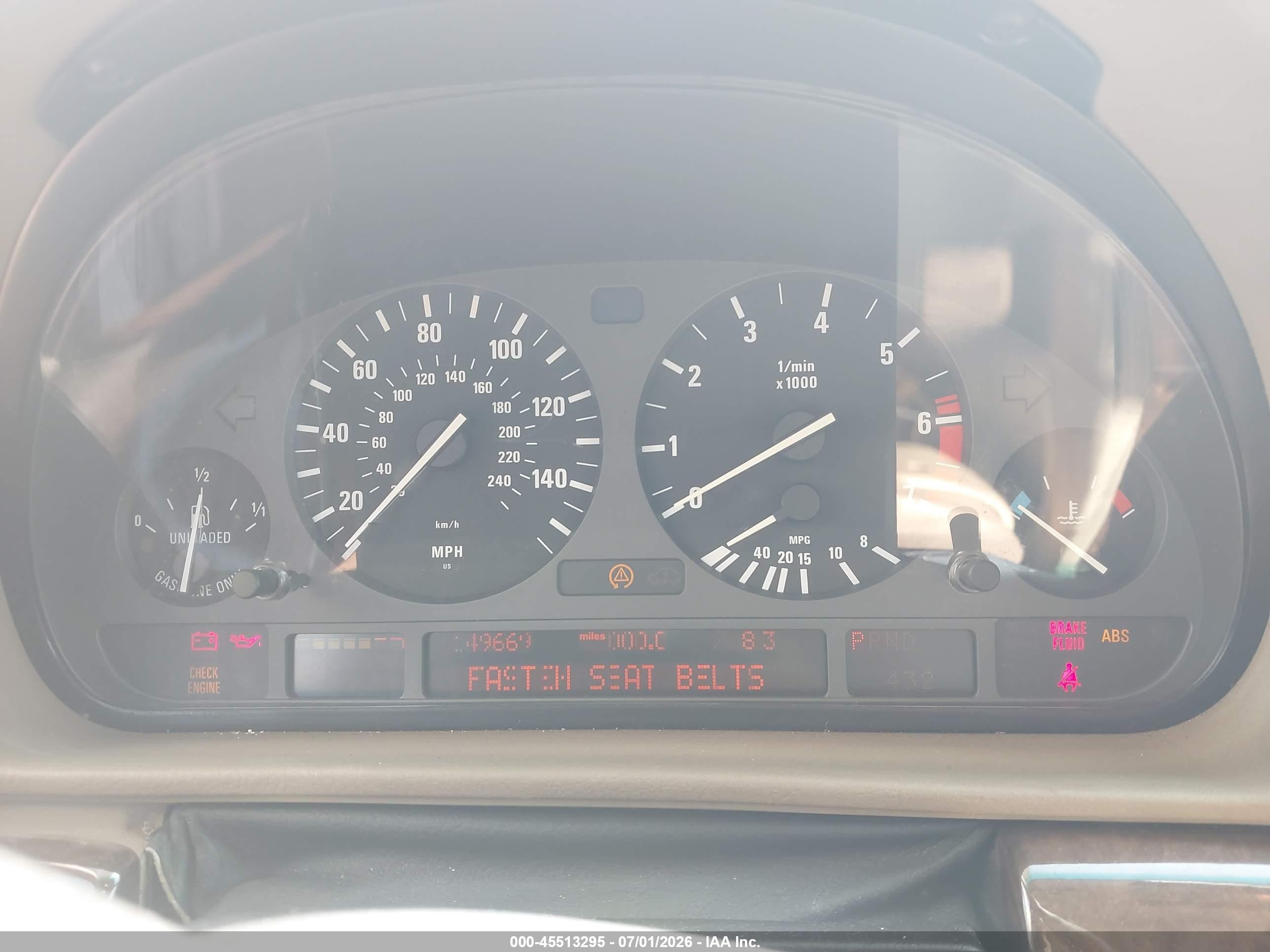 1997 Bmw 740il   Dark Blue vin: WBAGJ8322VDM00632